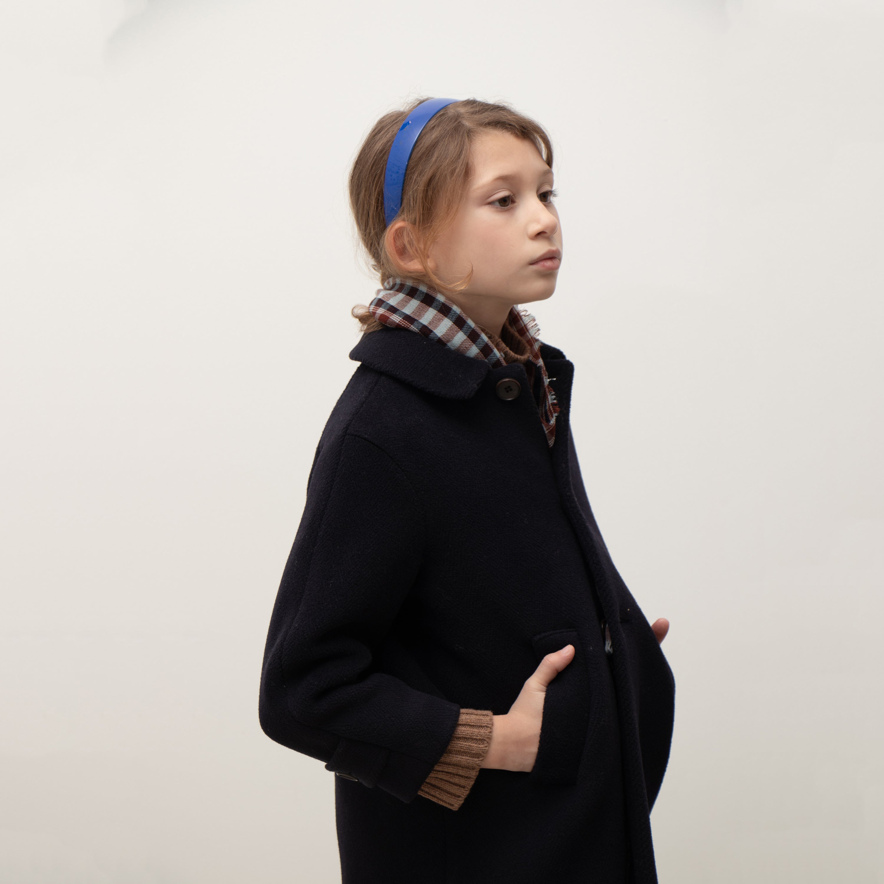 Boys & Girls Dark Blue Wool Coat