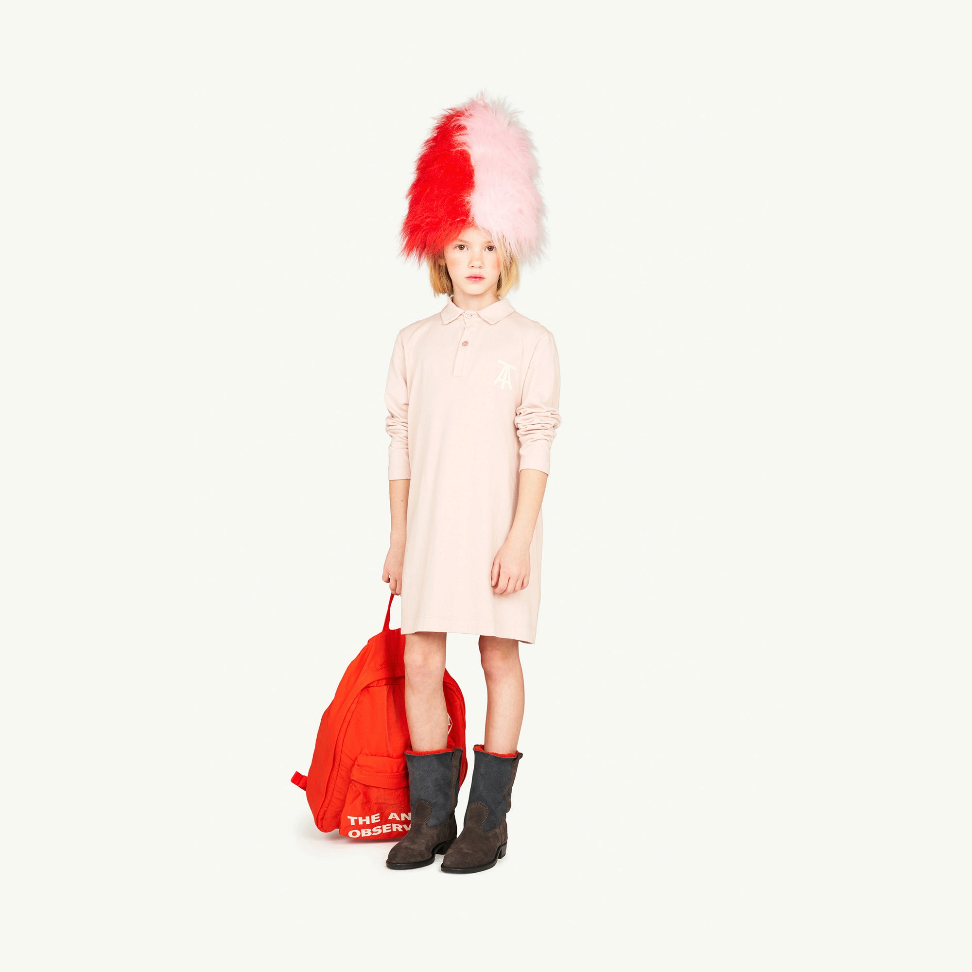 Girls Pink Logo Cotton Dress