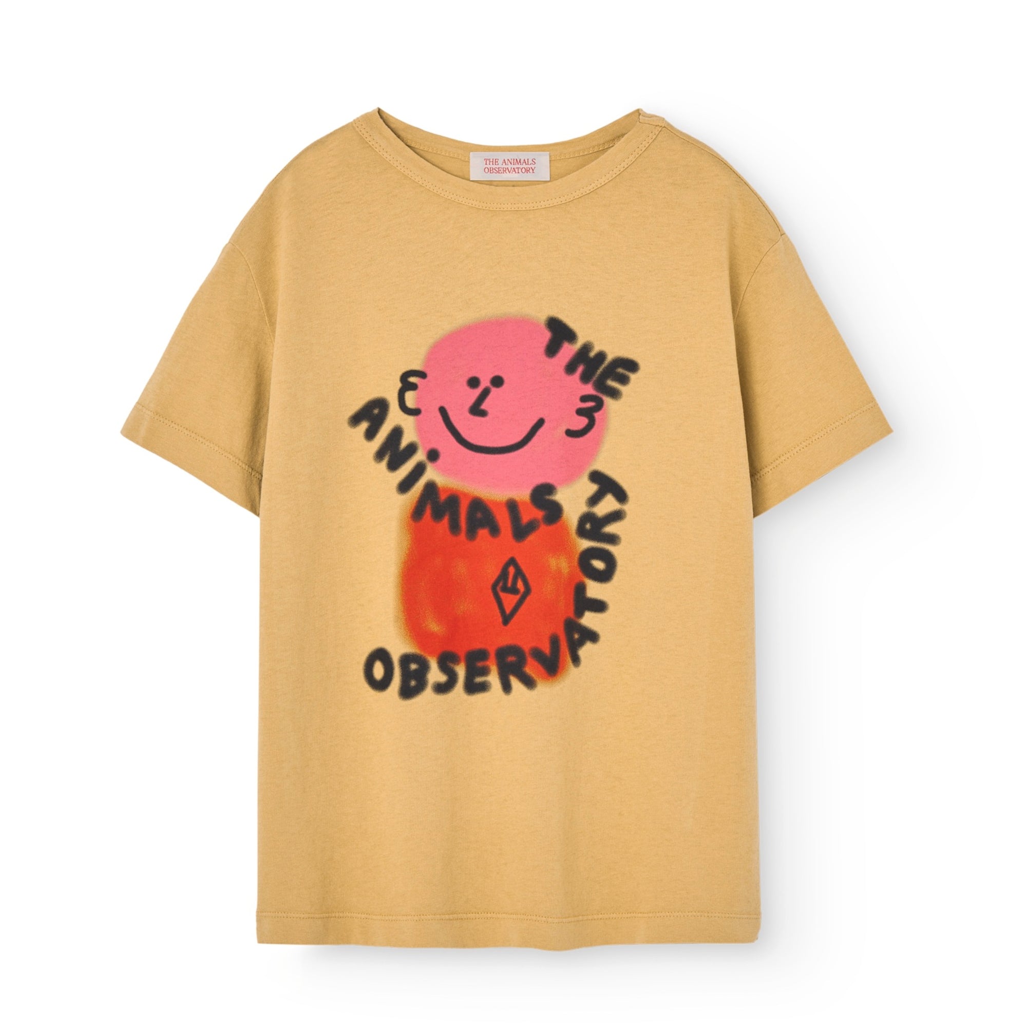 Boys & Girls Dark Yellow Printed Cotton T-Shirt