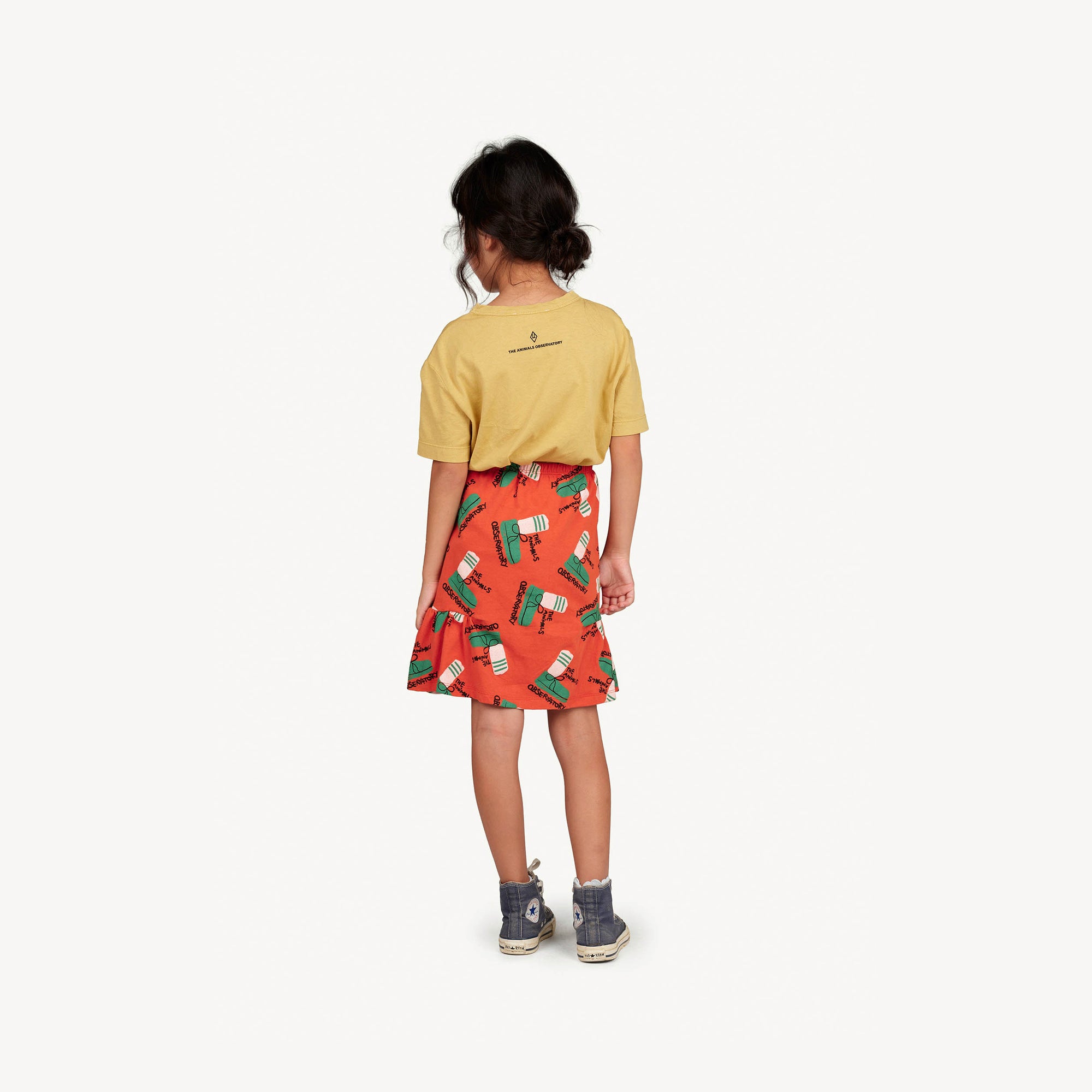 Boys & Girls Dark Yellow Printed Cotton T-Shirt