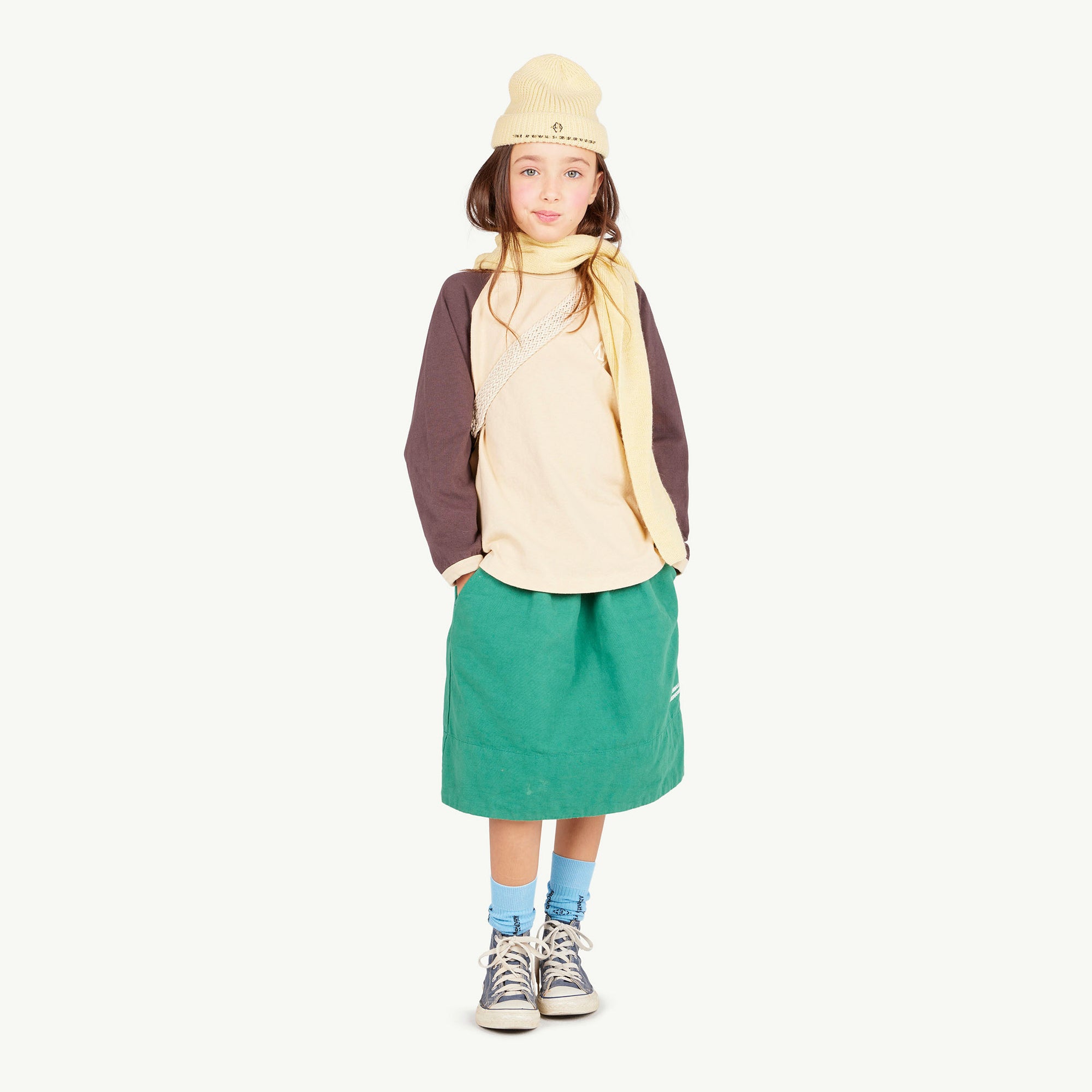 Girls Green Cotton Skirt