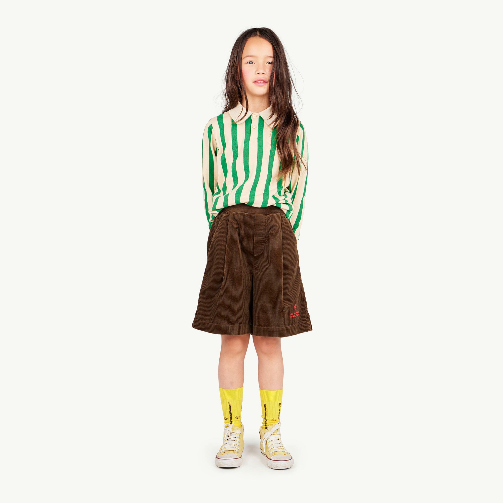 Boys & Girls Green Stripes Cotton Polo Shirt