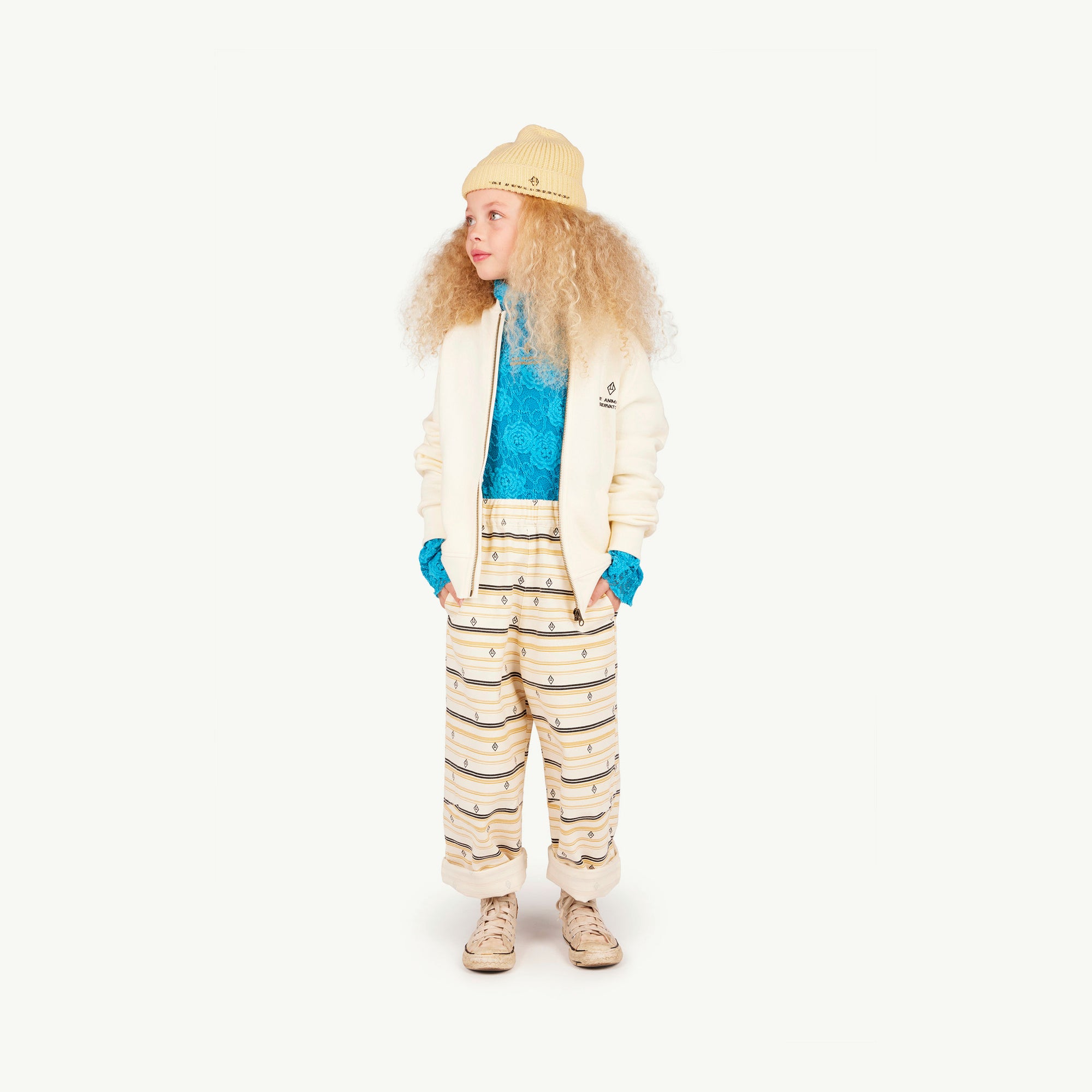 Boys & Girls White Zip-Up Jacket