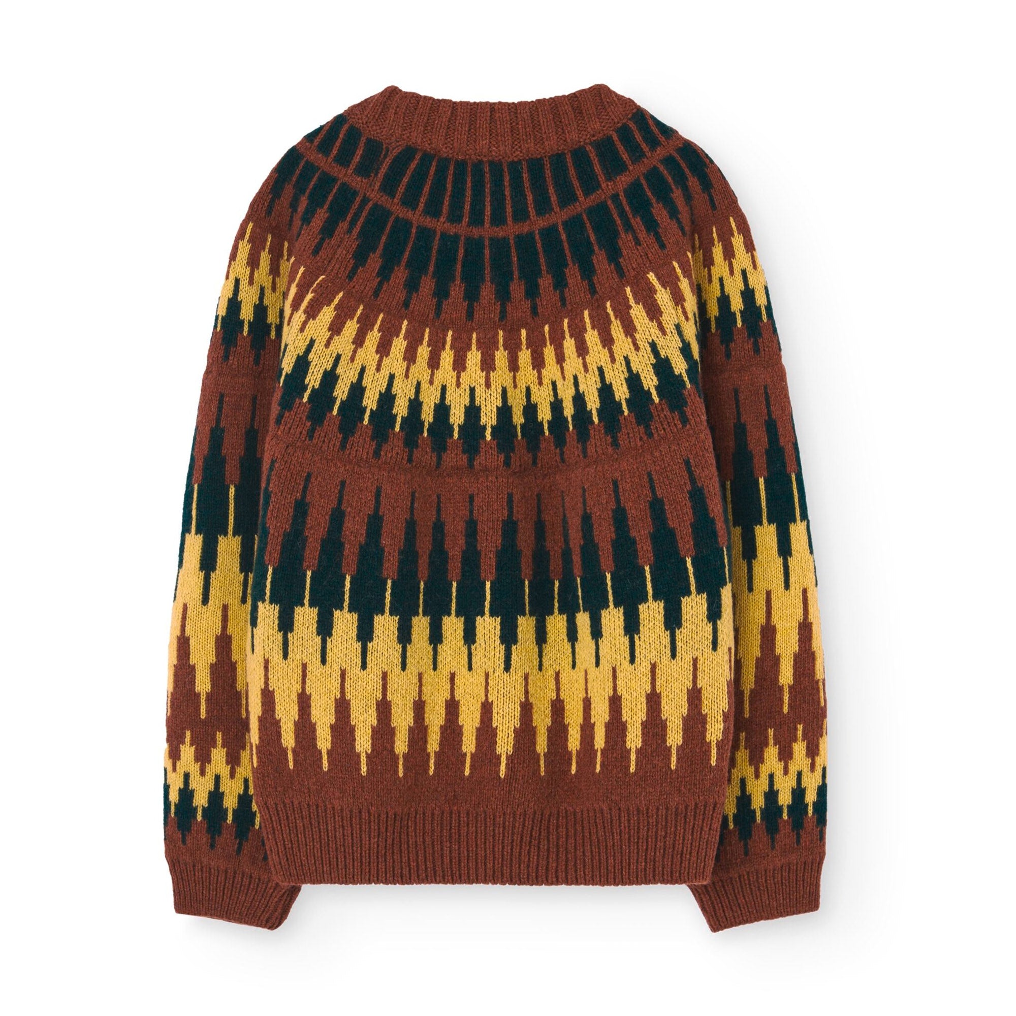 Boys & Girls Brown Jacquard Sweater