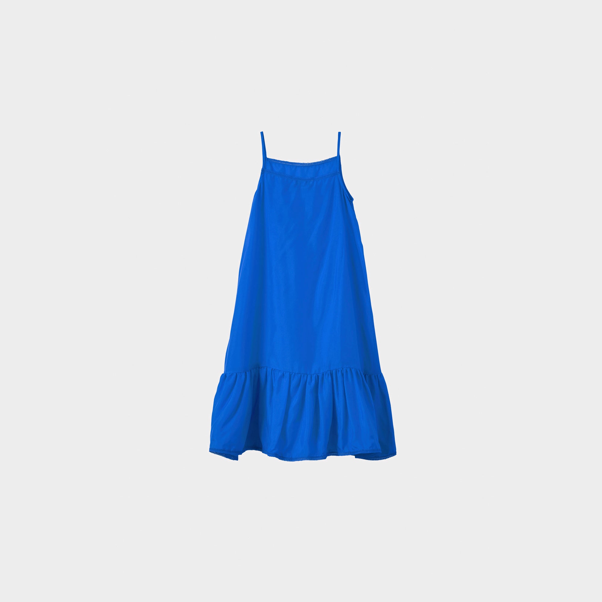 Girls Blue Silk Strap Dress
