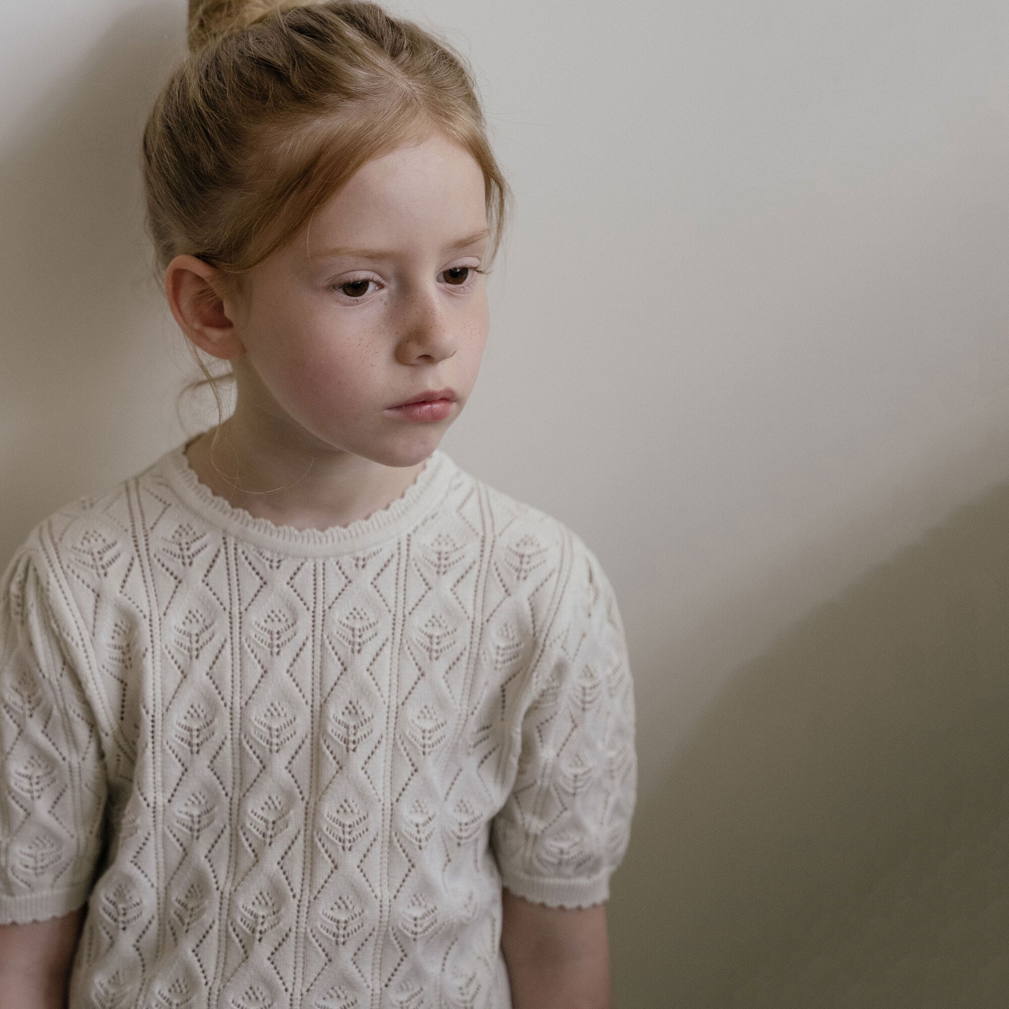 Girls Beige Knit Sweater