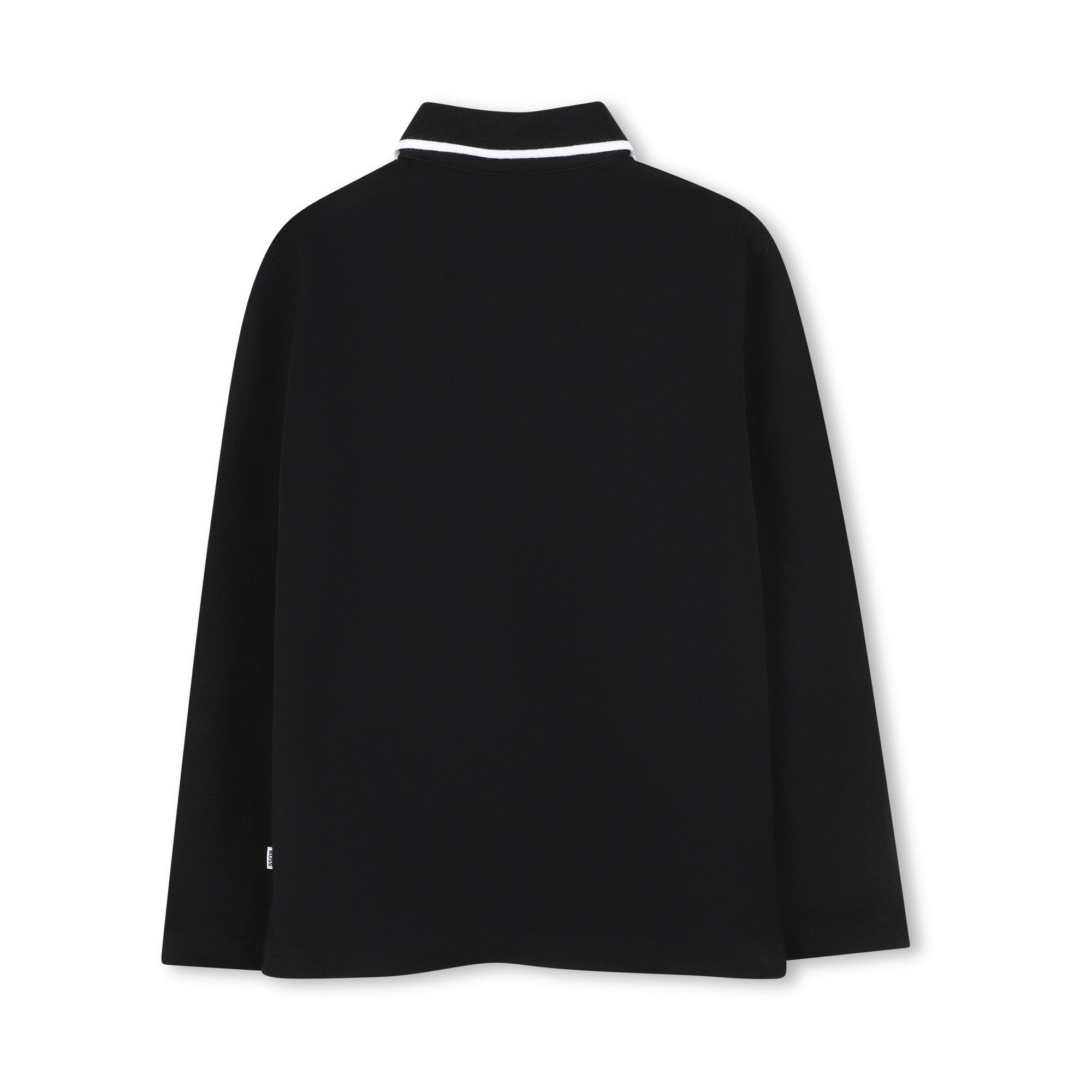 Boys Black Logo Cotton Polo Shirt