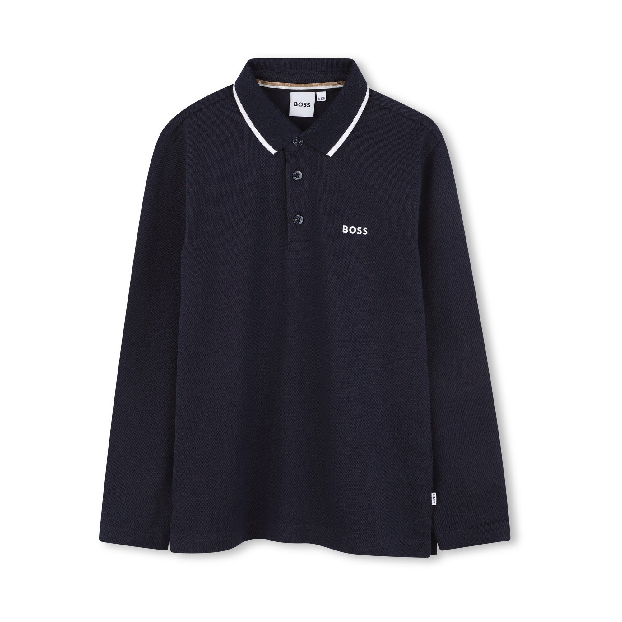 Boys Blue Logo Cotton Polo Shirt