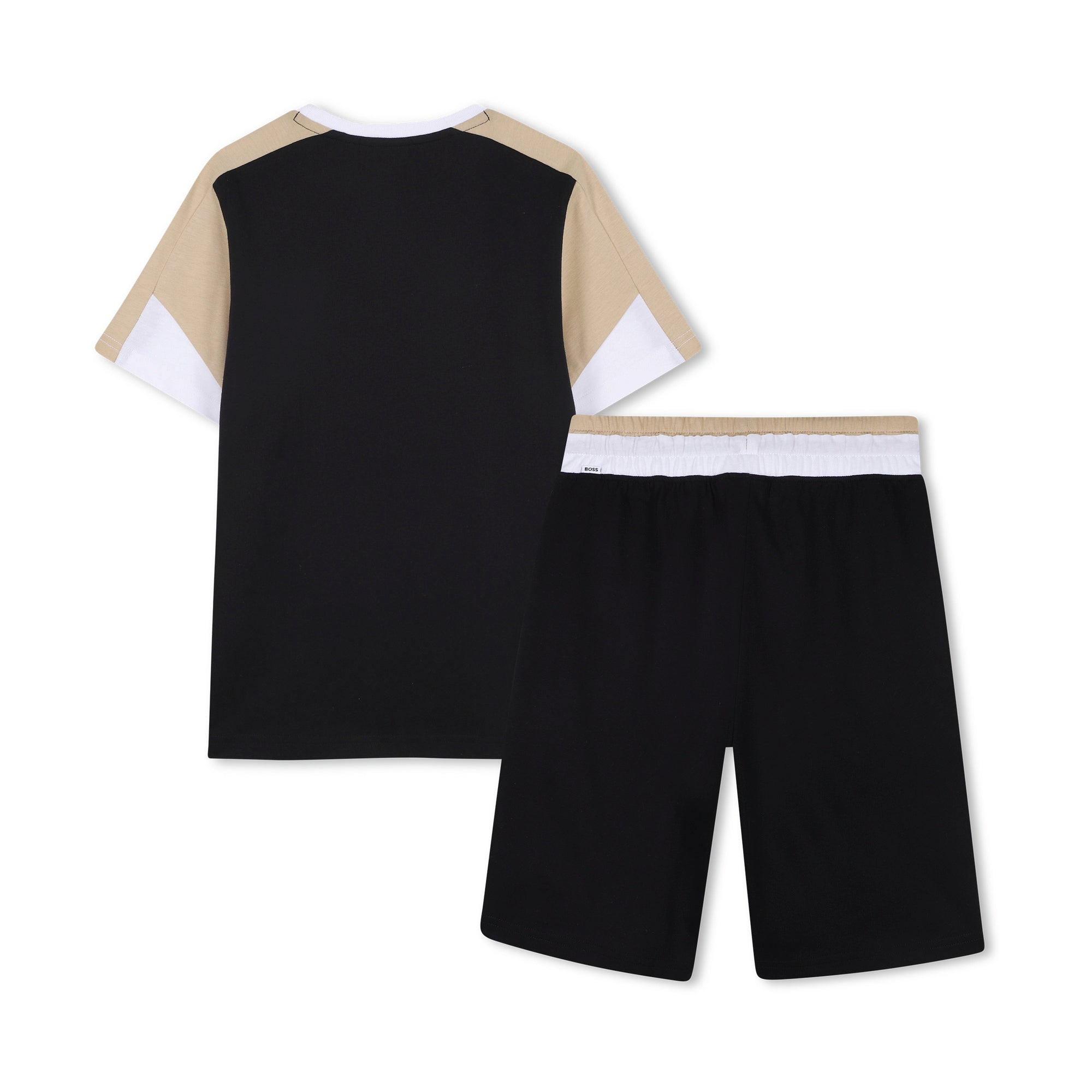 Boys Black Cotton T-Shirt & Shorts Set