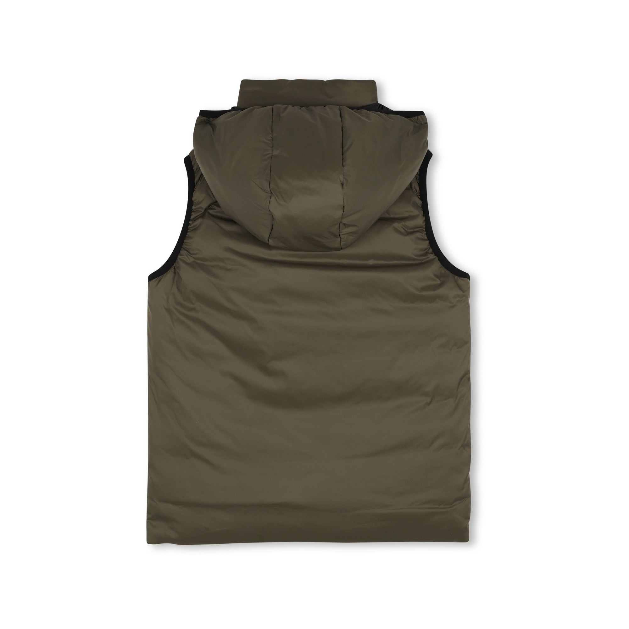 Boys Black & Olive Reversible Padded Down Gilet