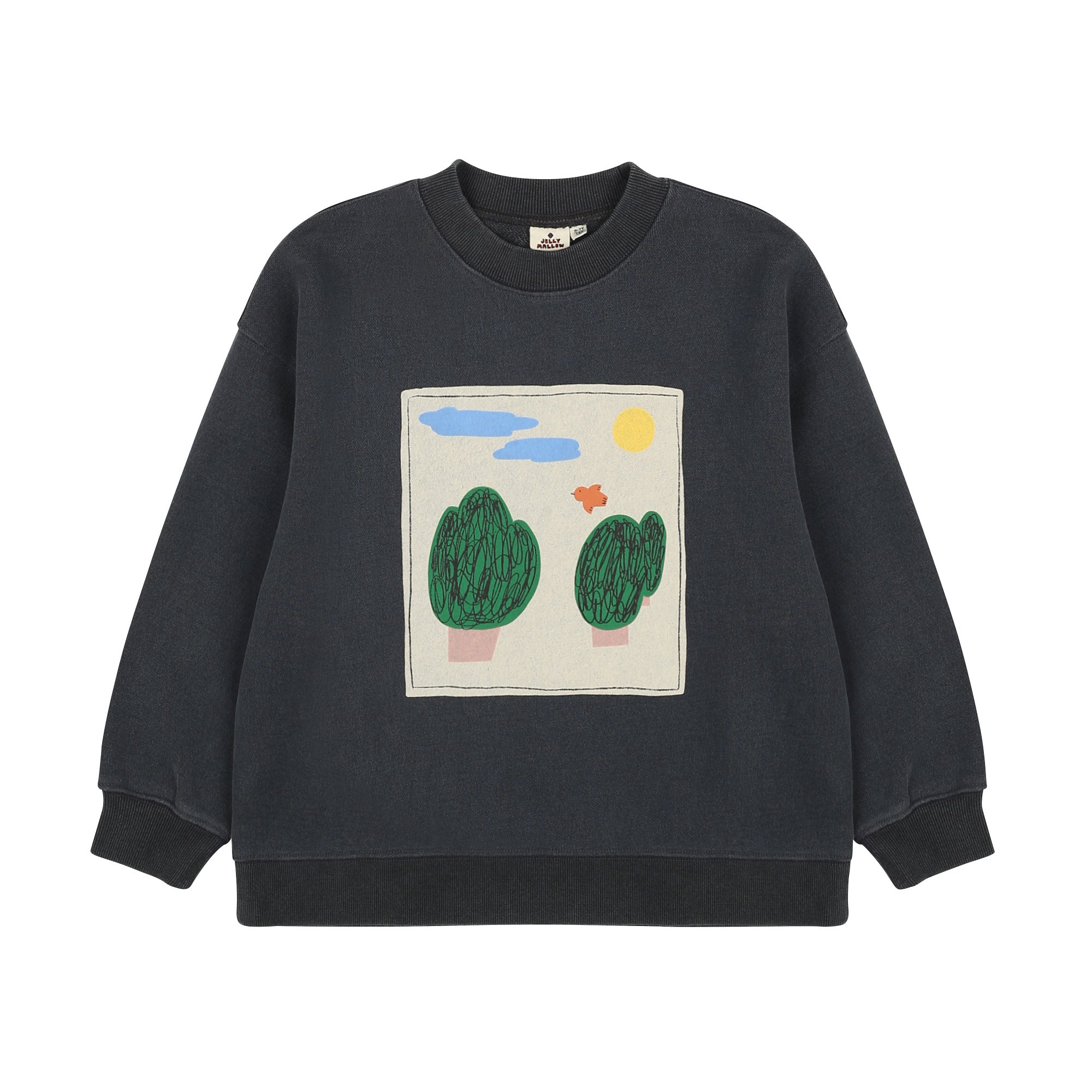 Boys & Girls Navy Printed Cotton Sweatshirt