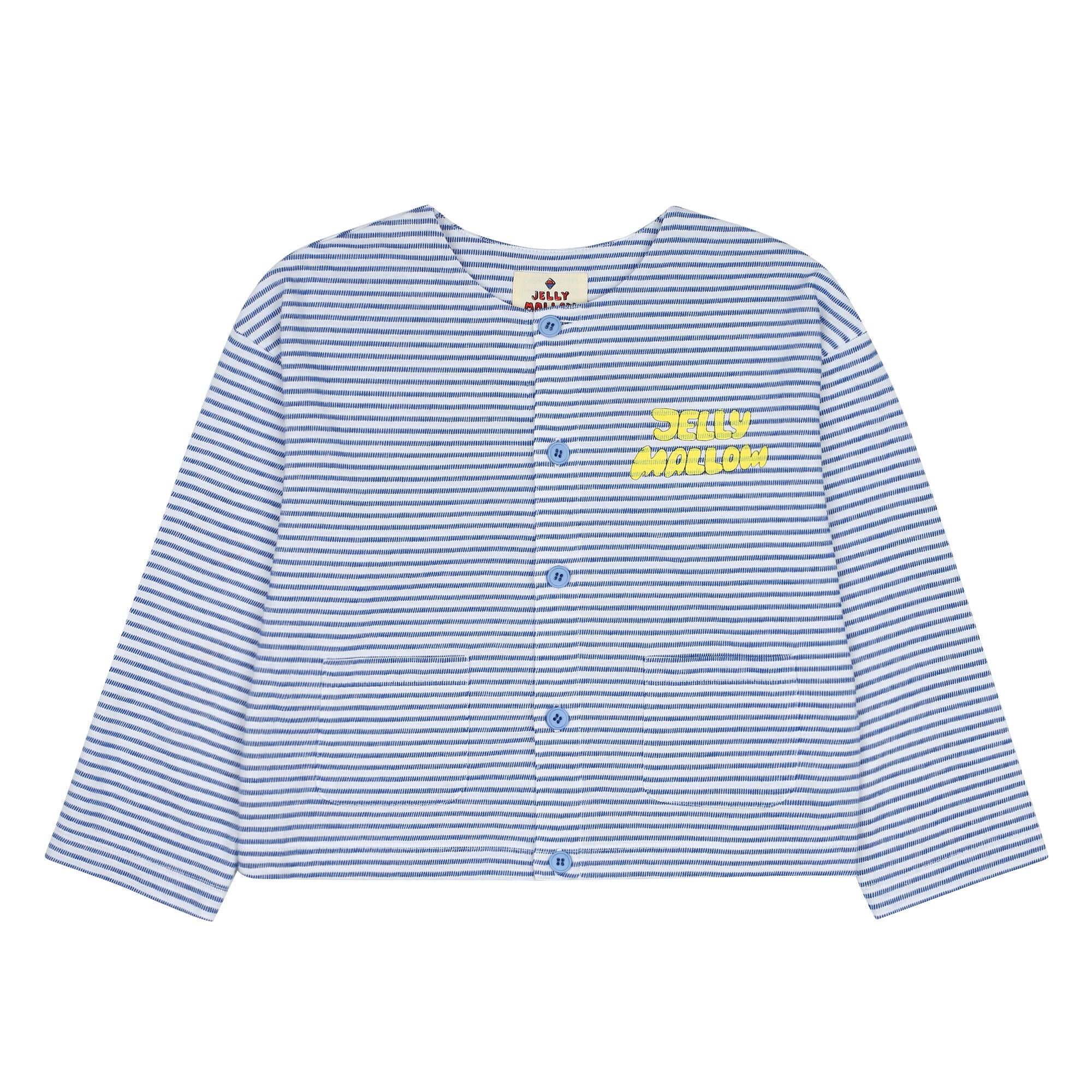 Girls Blue Stripes Cotton Cardigan