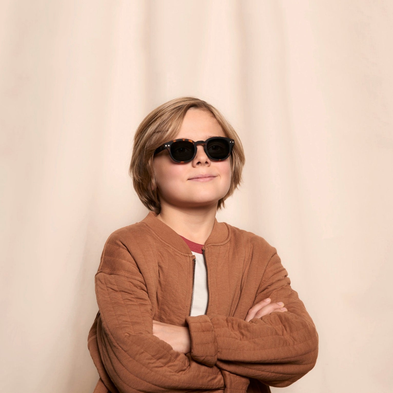 Boys & Girls Brown "SUN #C" Sunglasses(5-10Y)