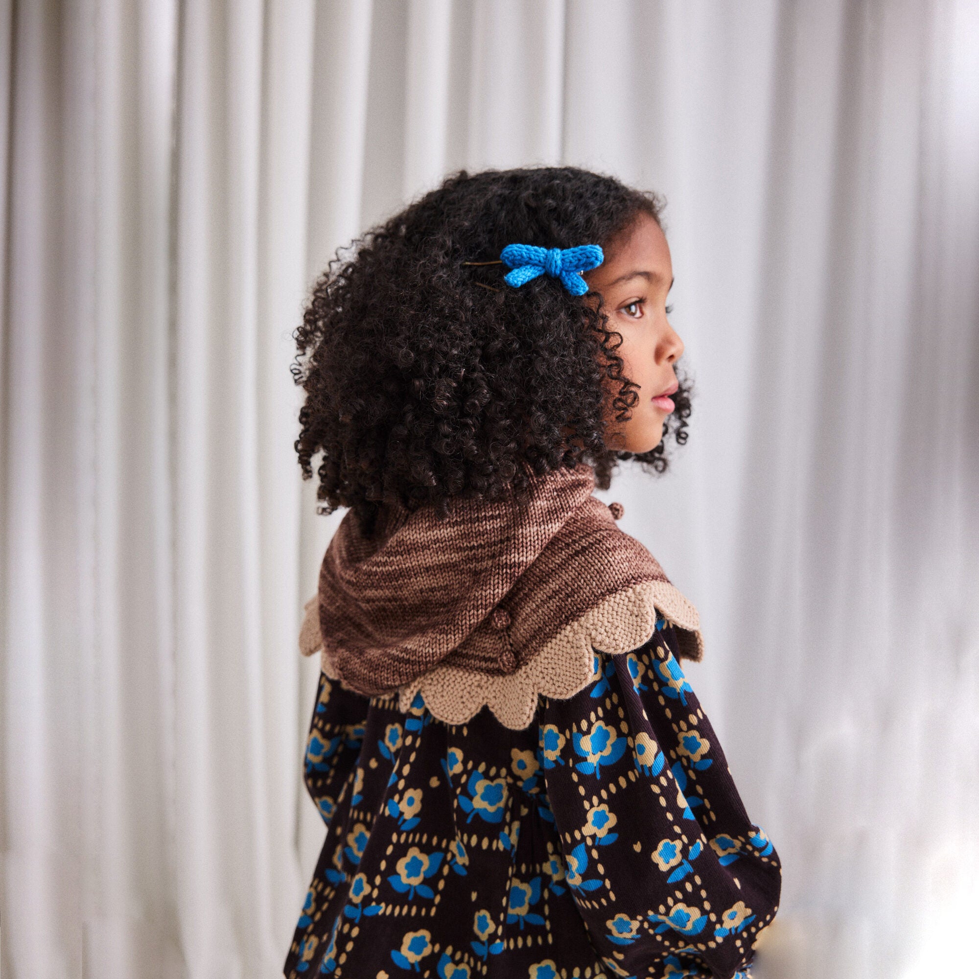 Boys & Girls Light Brown Wool Cape Hat