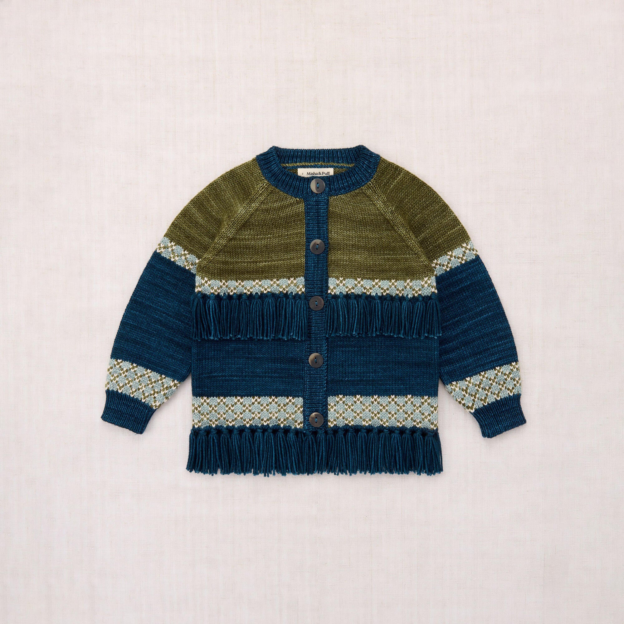 Boys & Girls Blue Tassel Wool Jacket