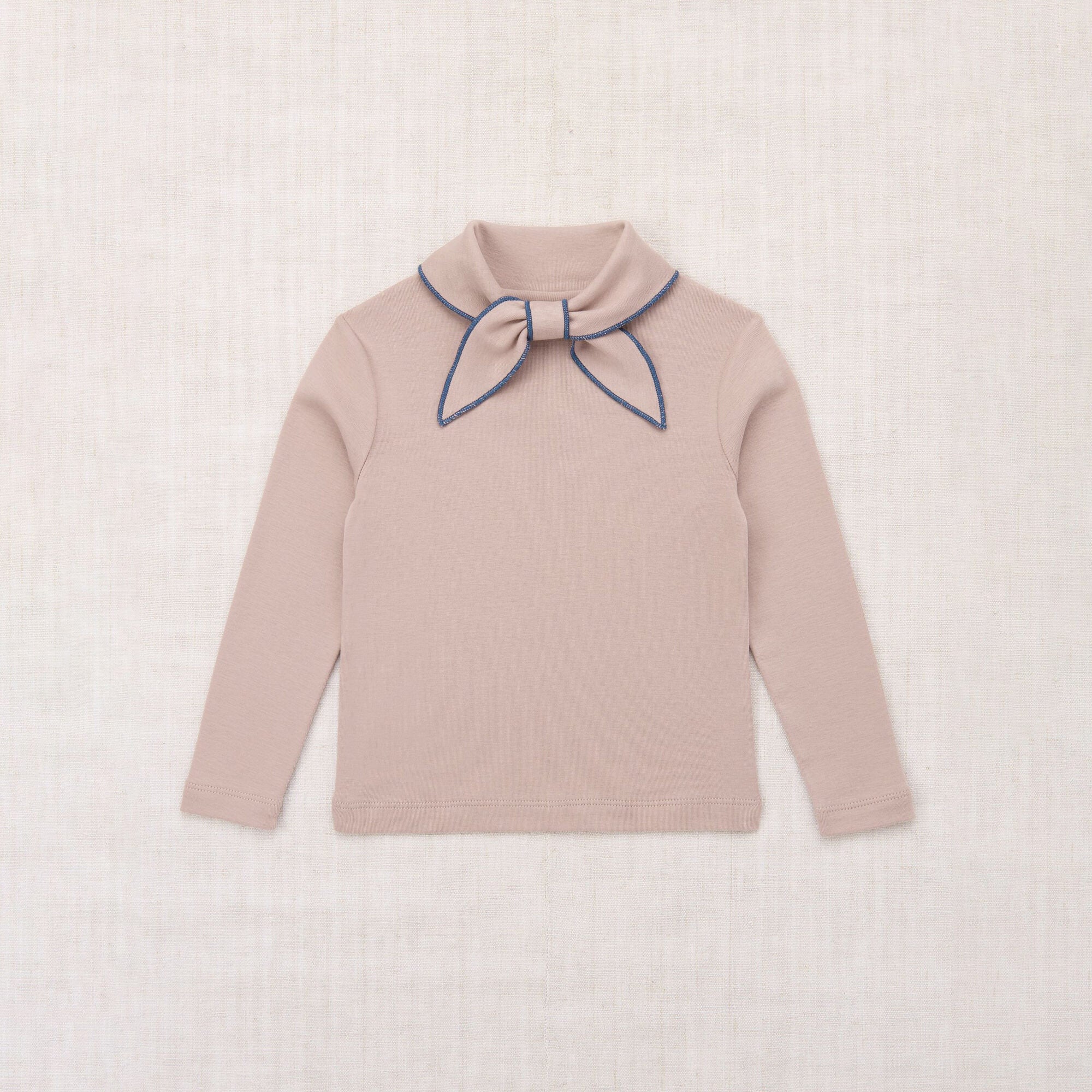 Boys & Girls Beige Pink Bow Cotton Top
