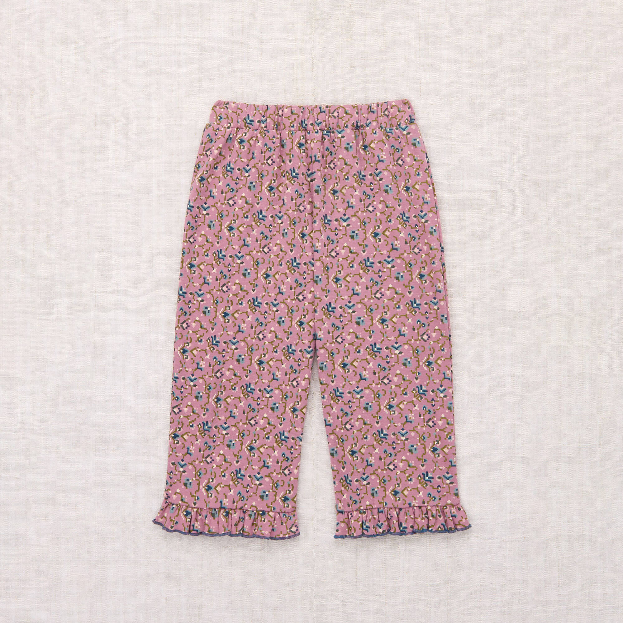 Girls Pink Pattern Cotton Trousers