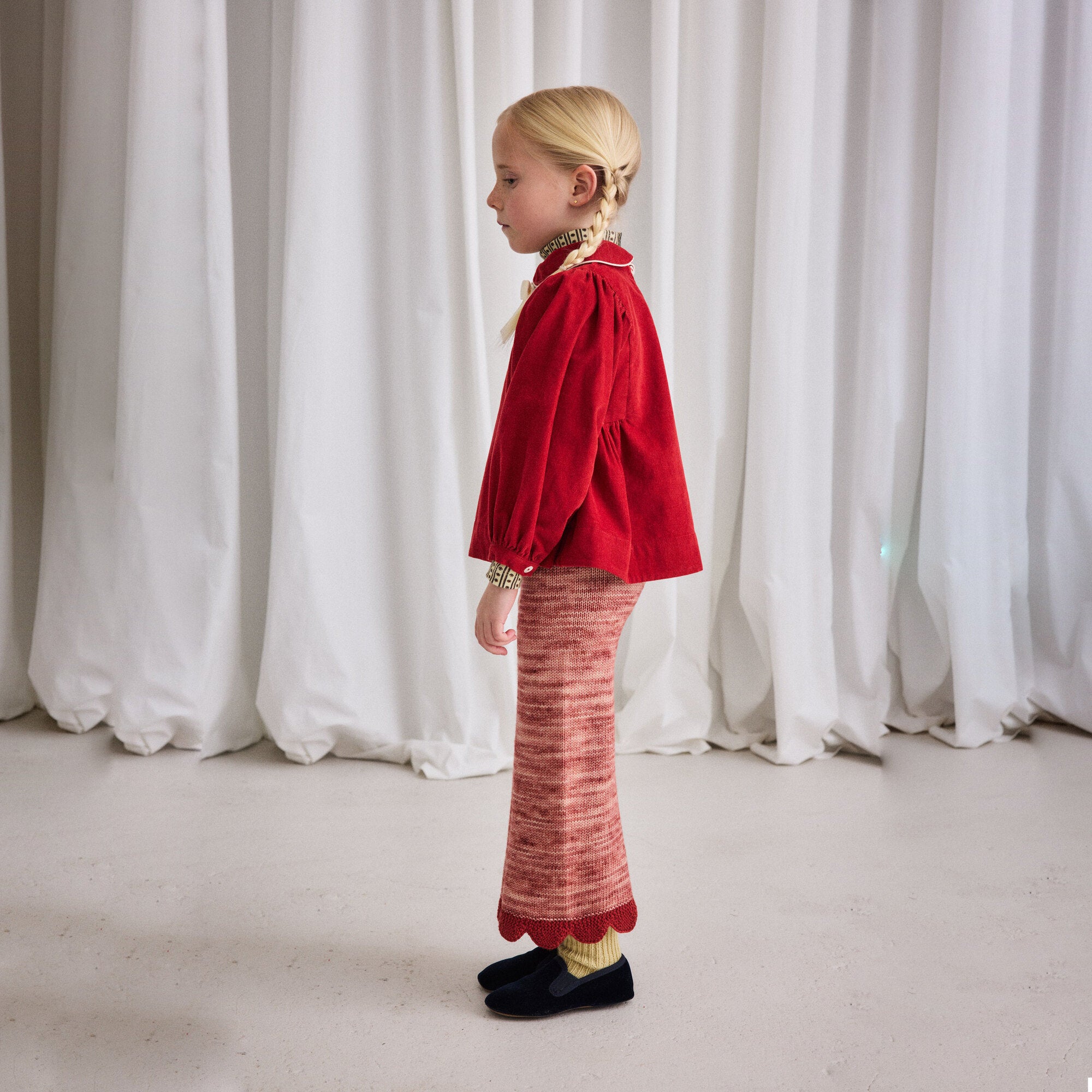 Girls Red Corduroy Blouse
