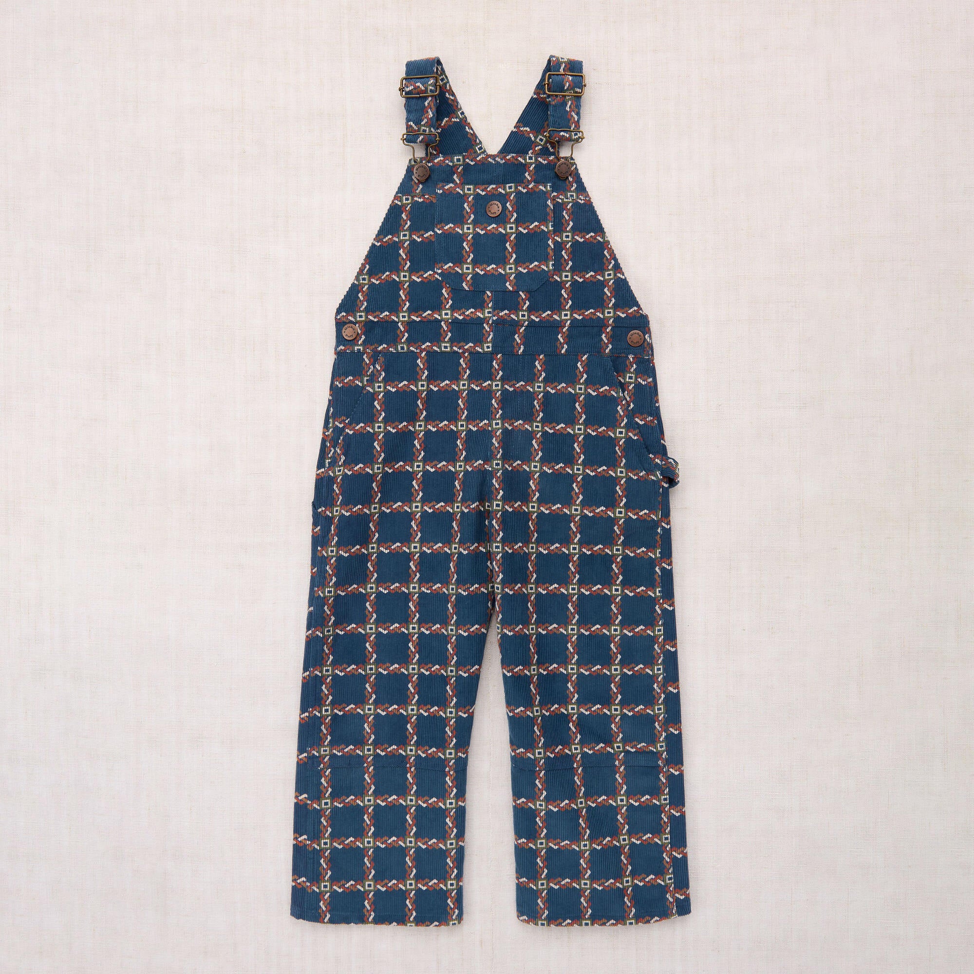 Boys & Girls Blue Check Corduroy Jumpsuit