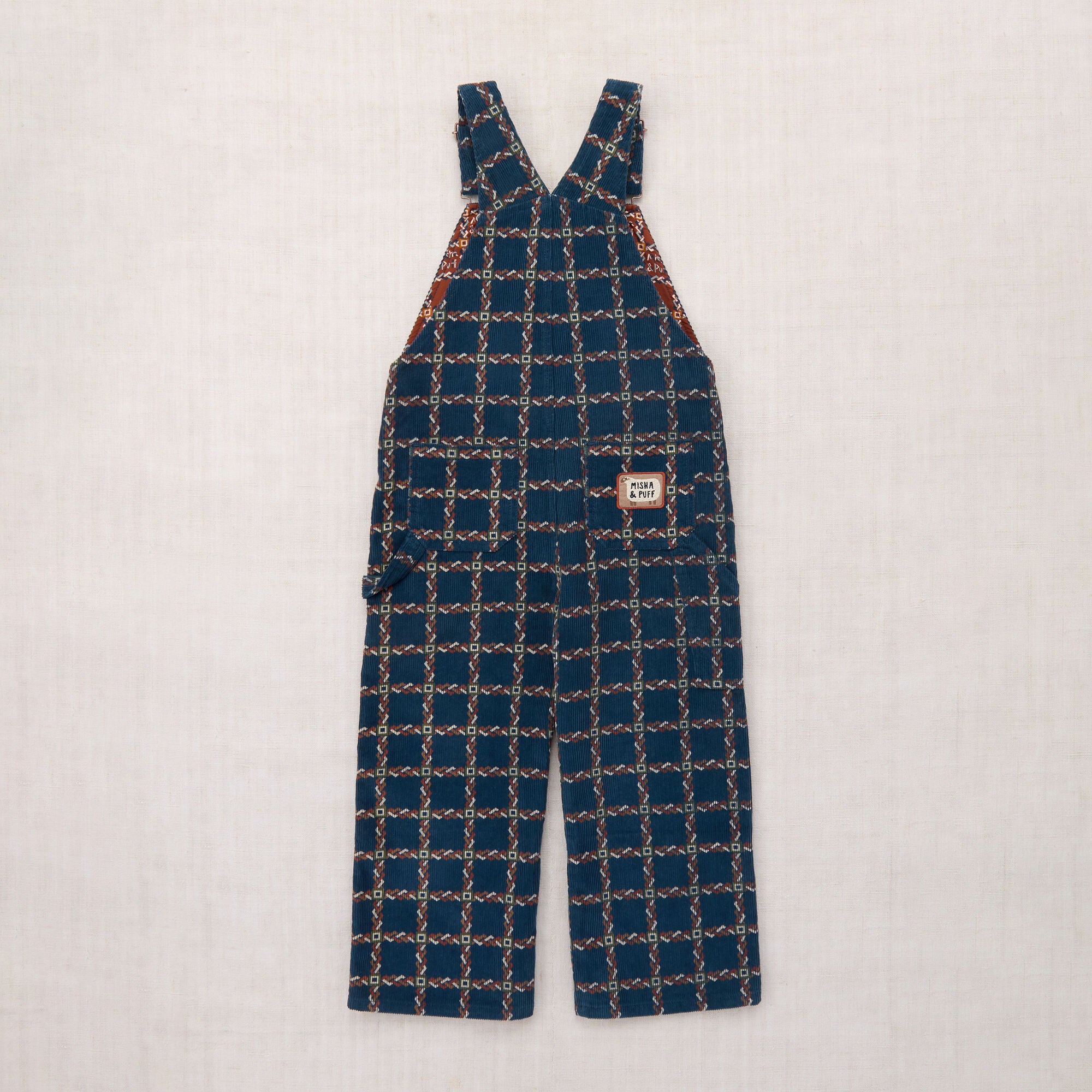 Boys & Girls Blue Check Corduroy Jumpsuit