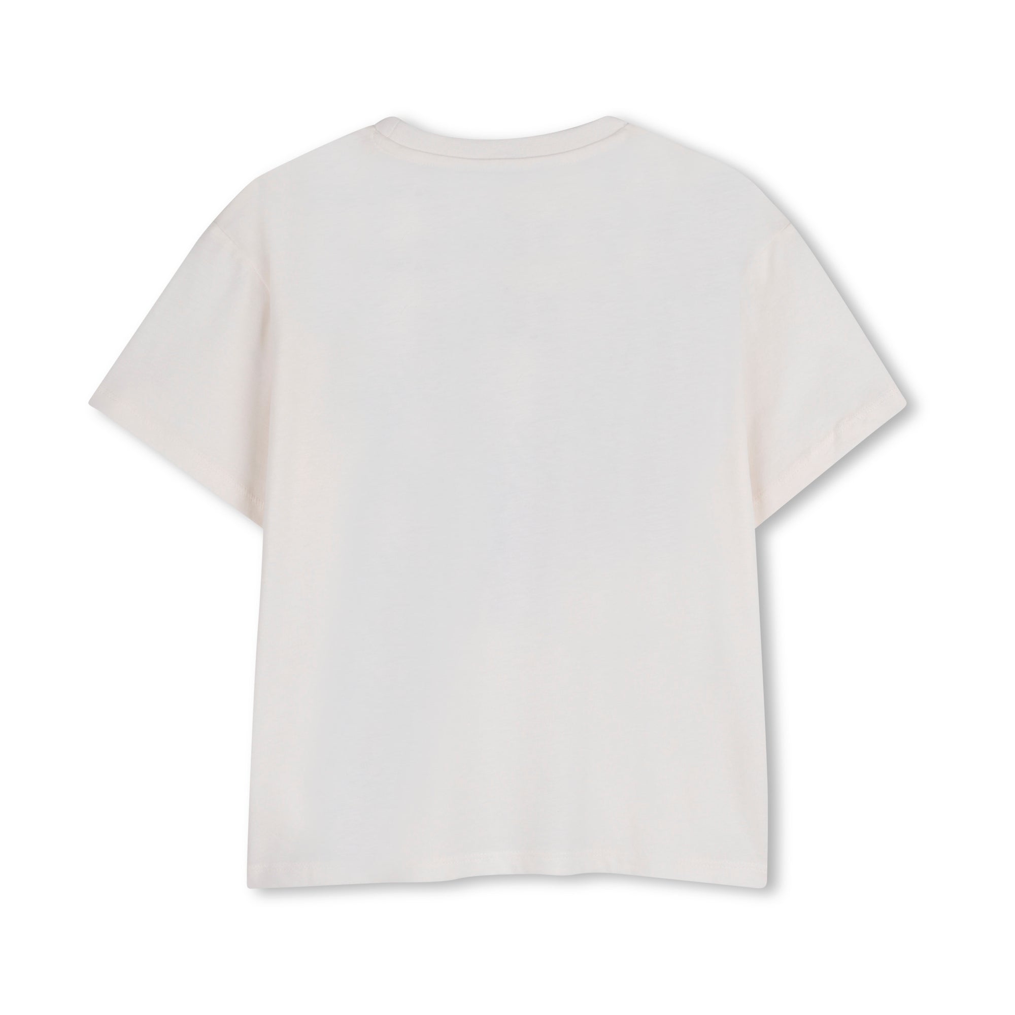 Boys & Girls White Printed Cotton T-Shirt