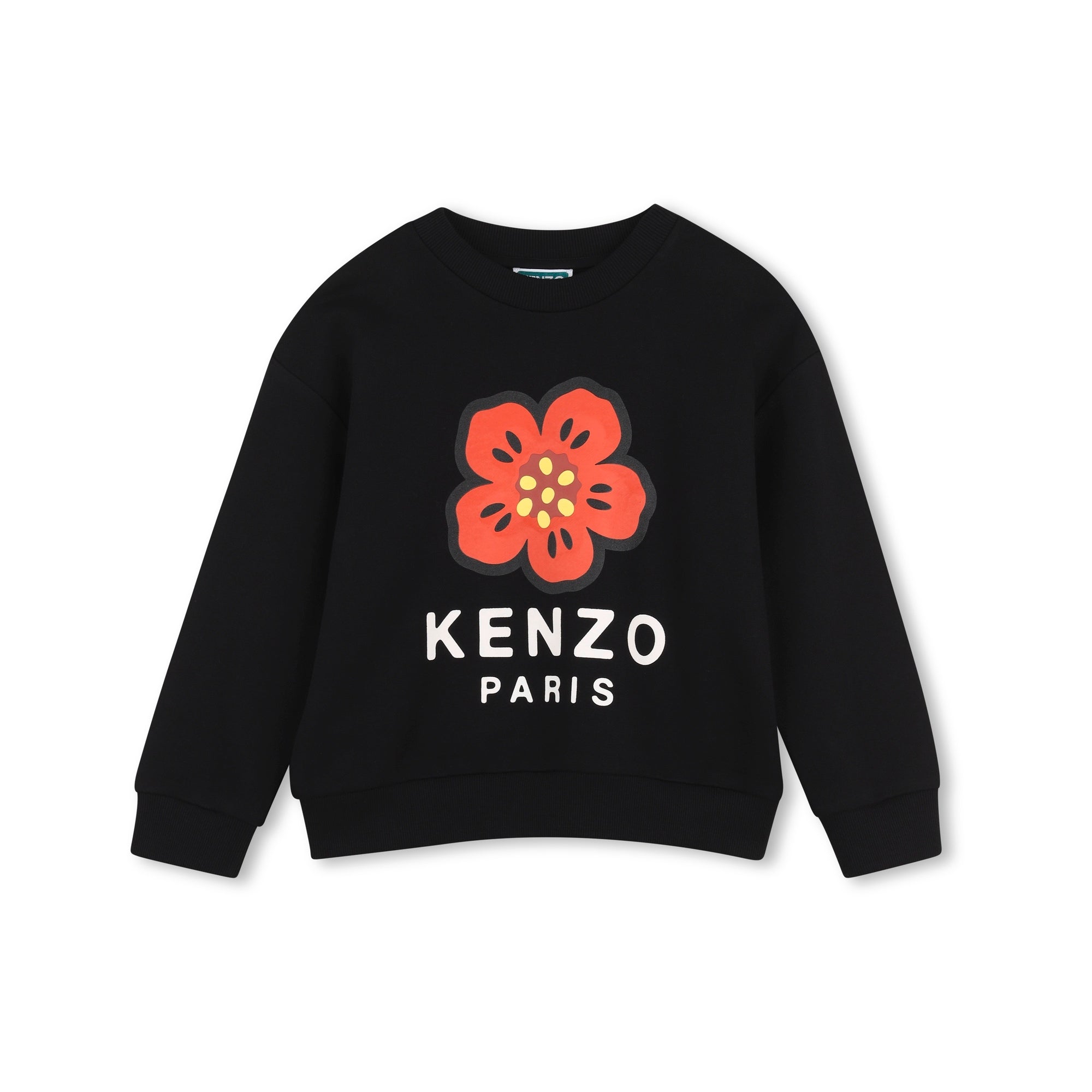 Girls Black Printed Cotton Sweatshirt