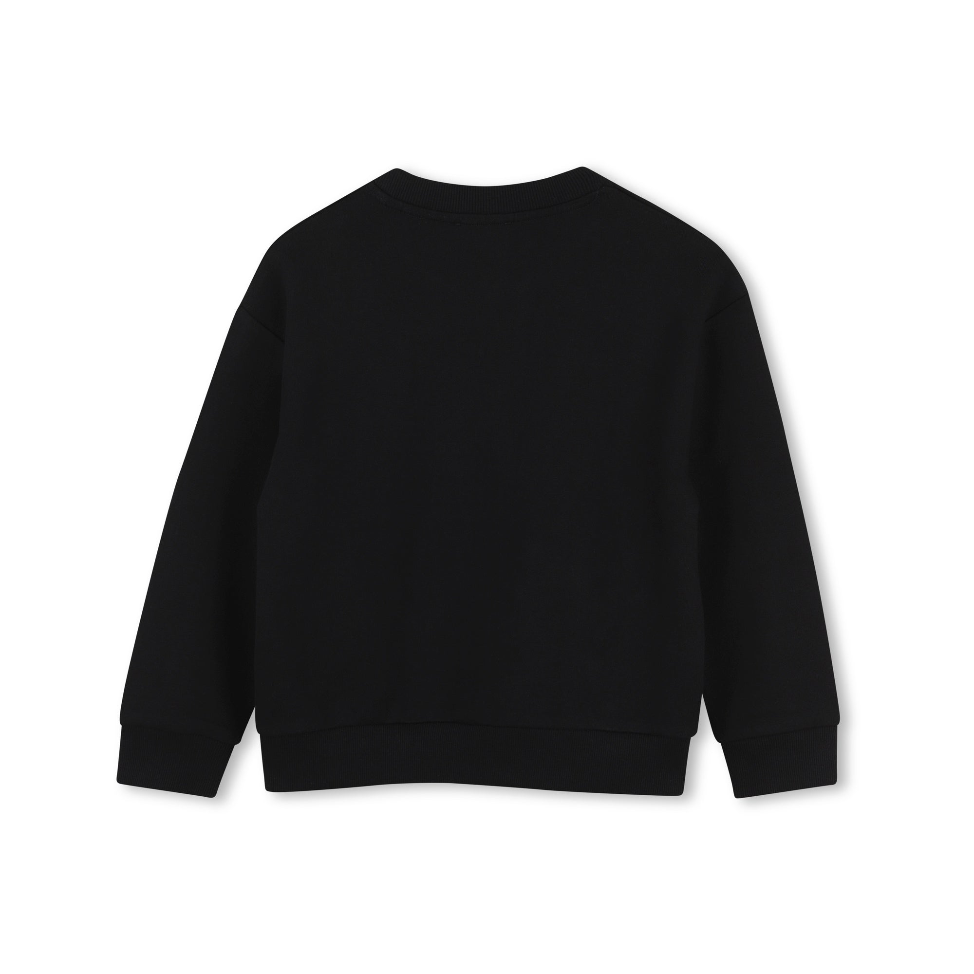 Girls Black Printed Cotton Sweatshirt