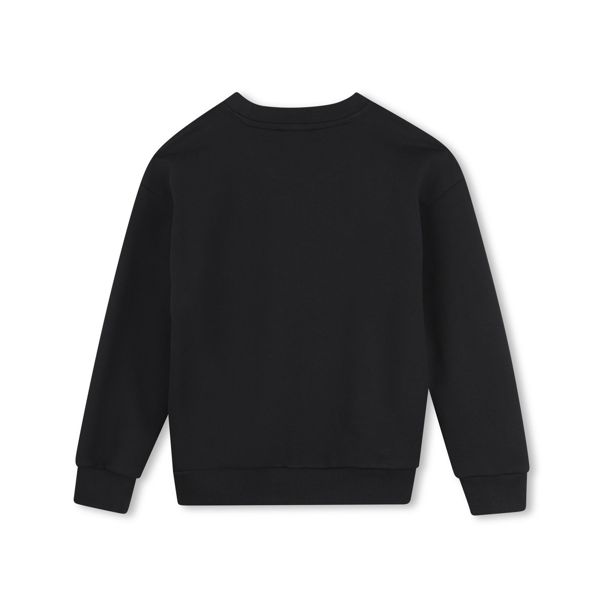 Boys & Girls Black Elephant Embroidered Cotton Sweatshirt