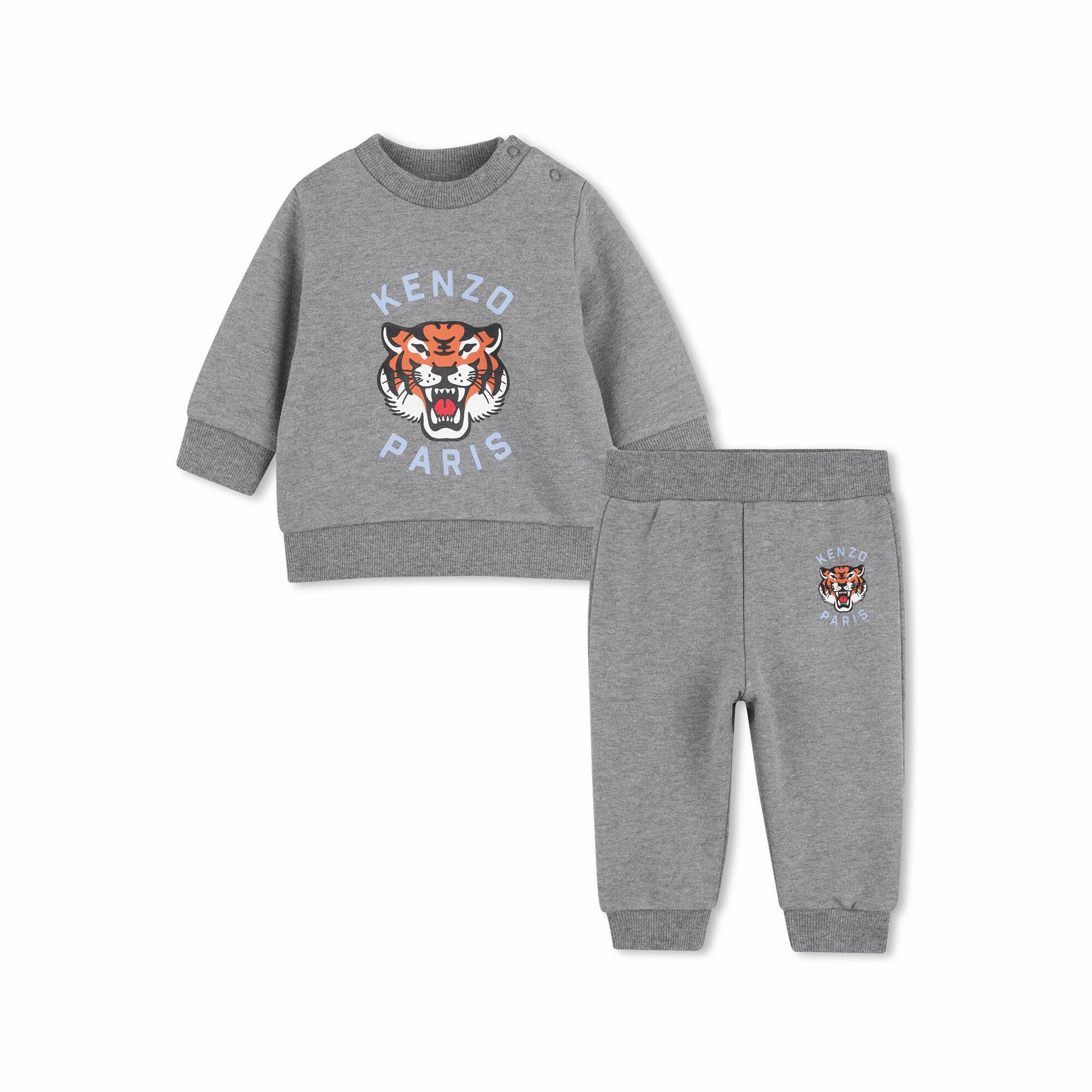 Baby Boys & Girls Grey Tiger Printed Cotton Set