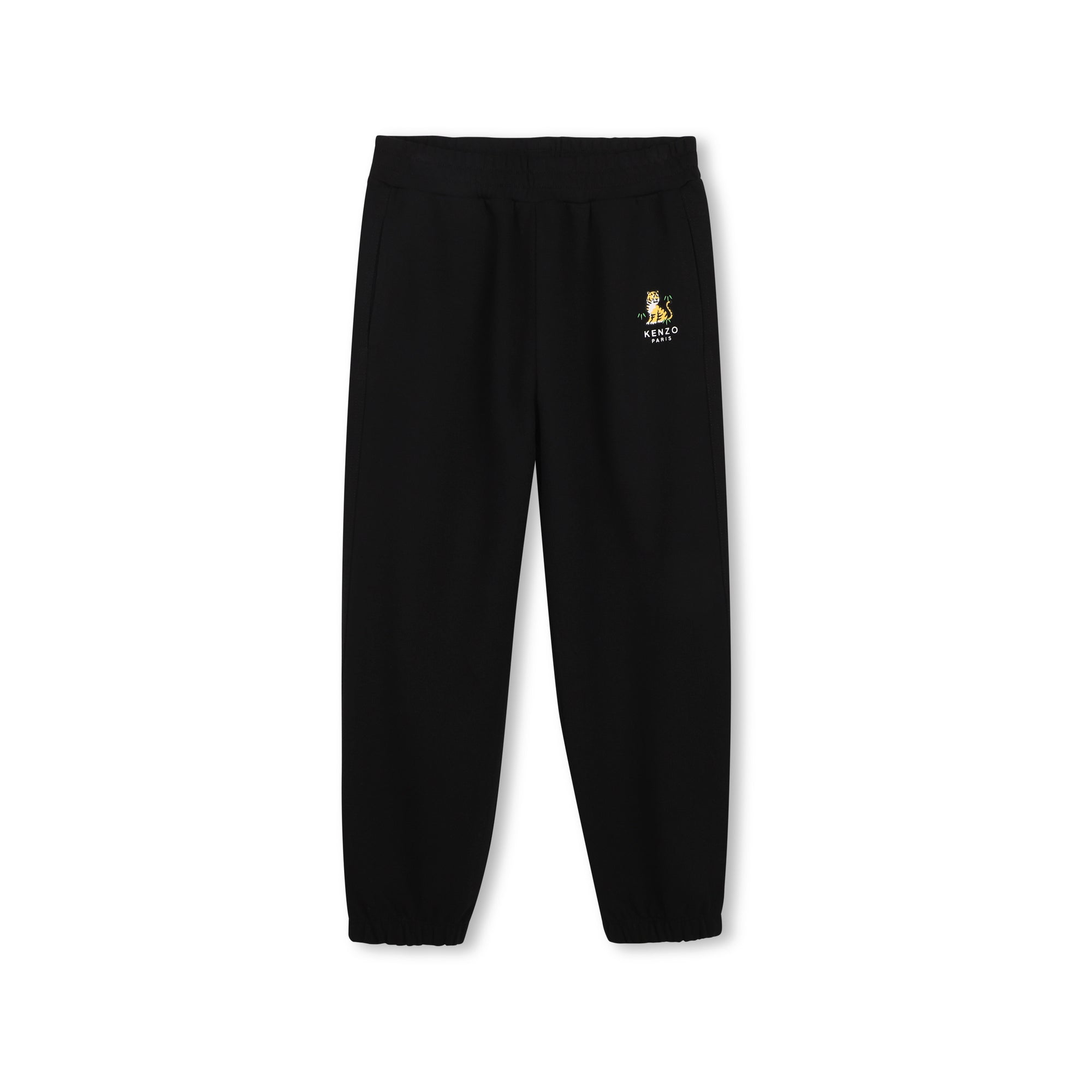 Boys & Girls Black Tiger Printed Cotton Trousers