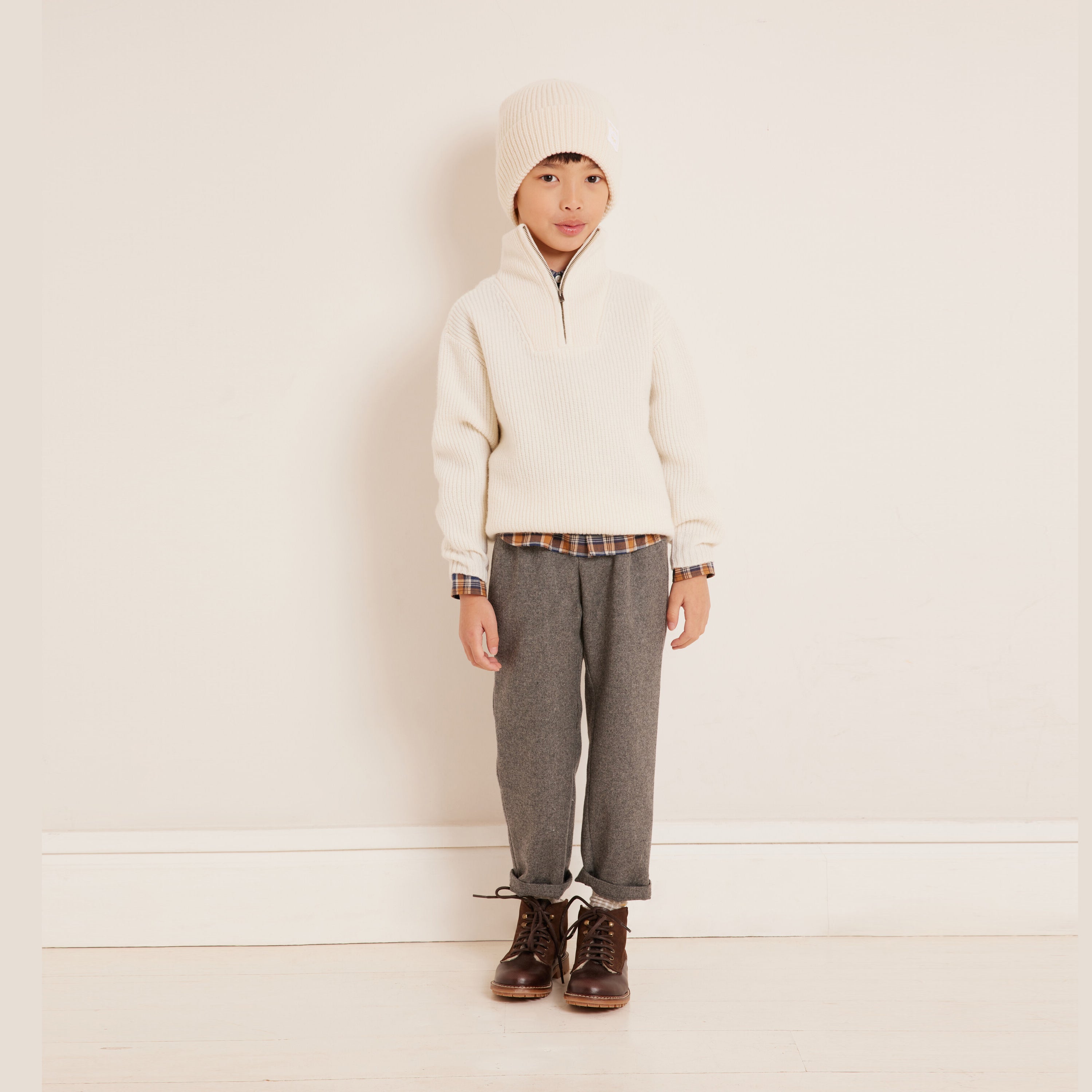 Boys & Girls White Wool Sweater