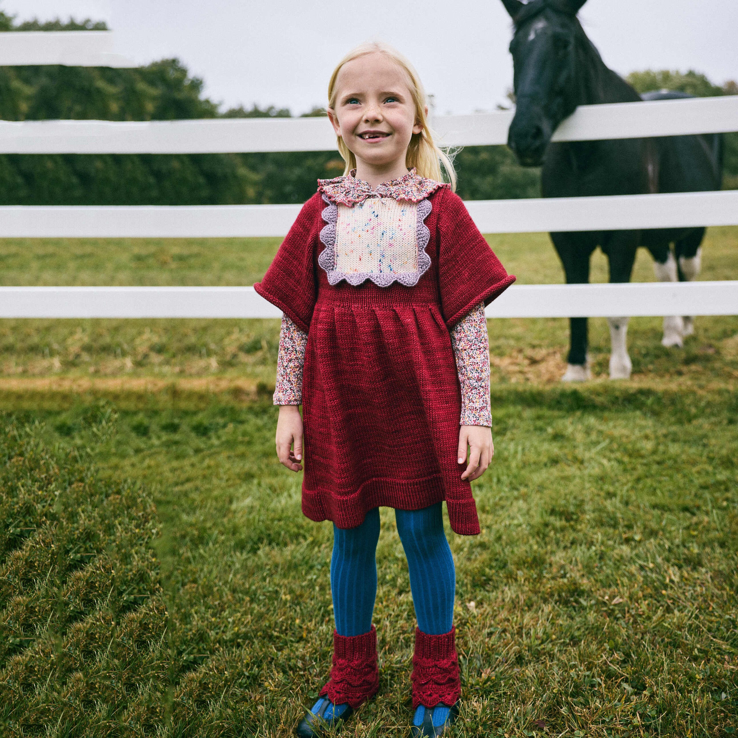 Girls Berry Wool Dress