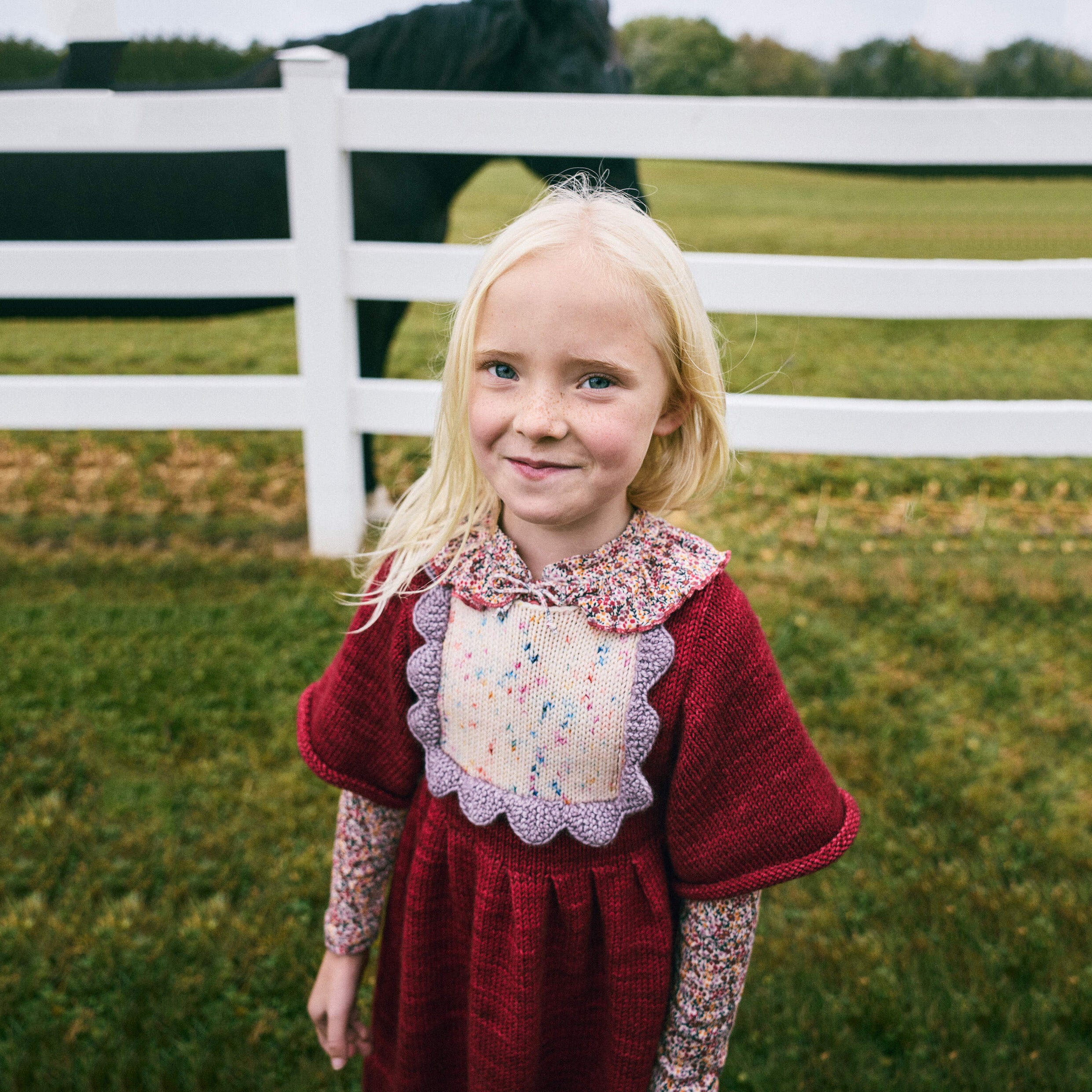 Girls Berry Wool Dress