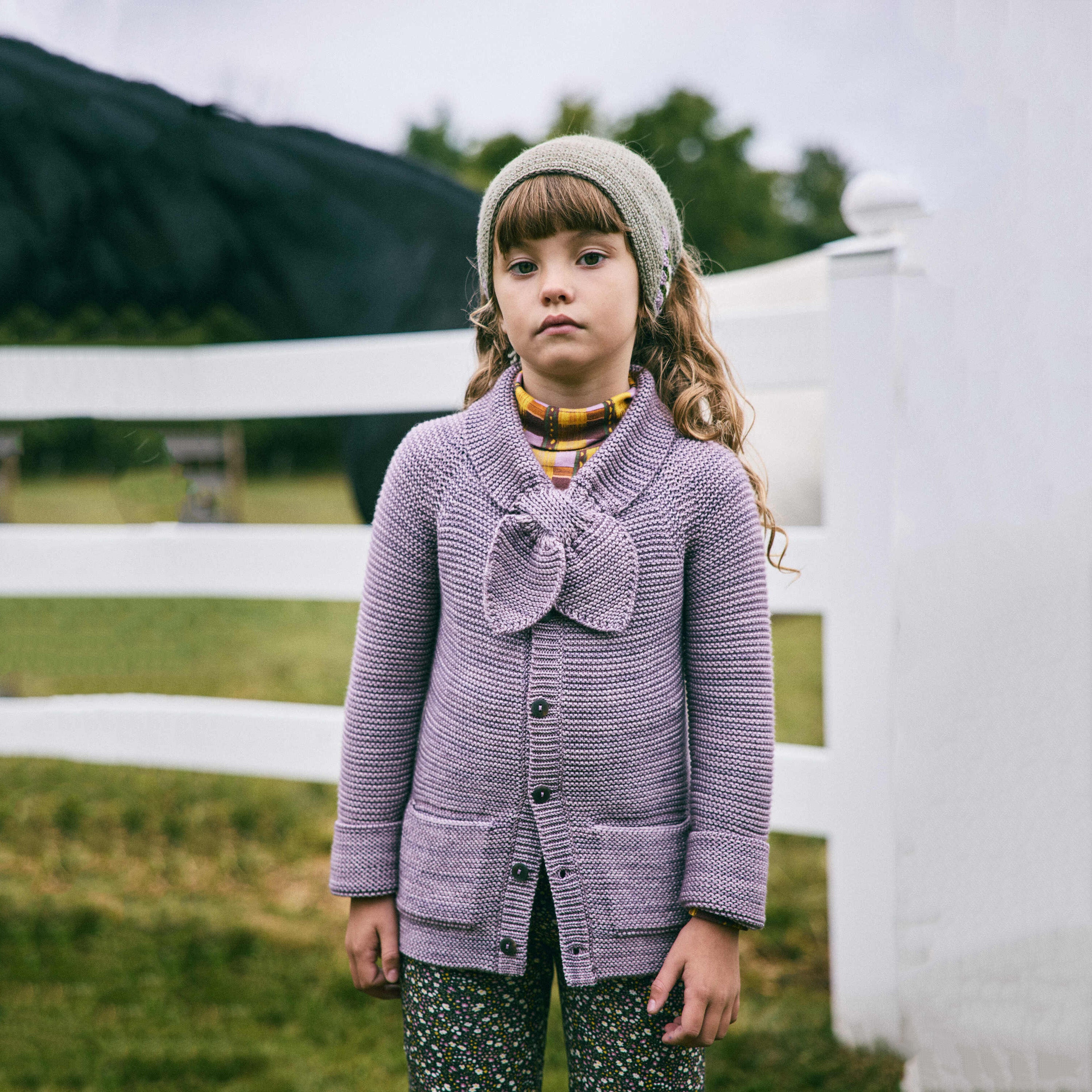 Boys & Girls Purple Wool Cardigan