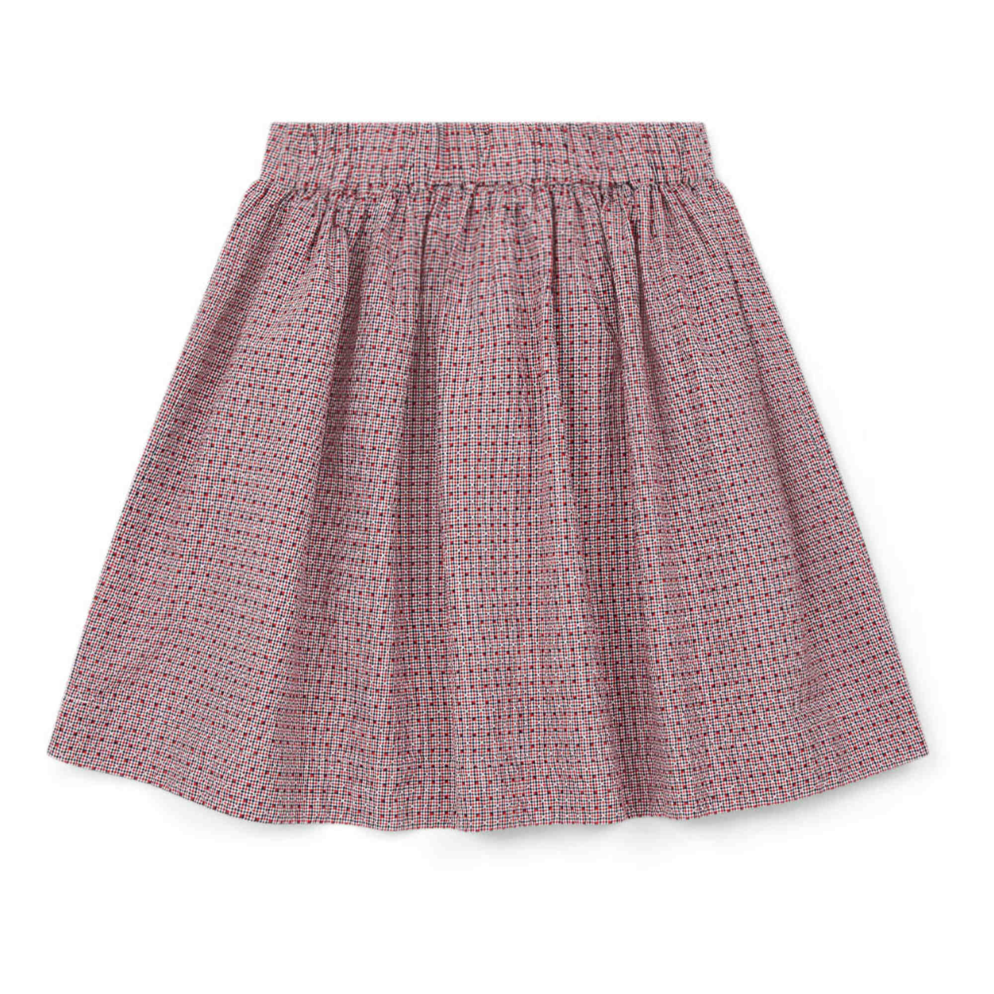 Girls Pink Check Cotton Skirt