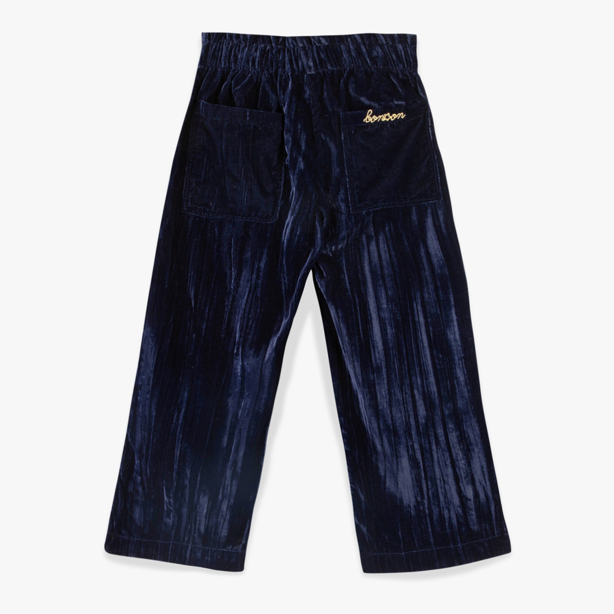 Girls Navy Velvet Trousers