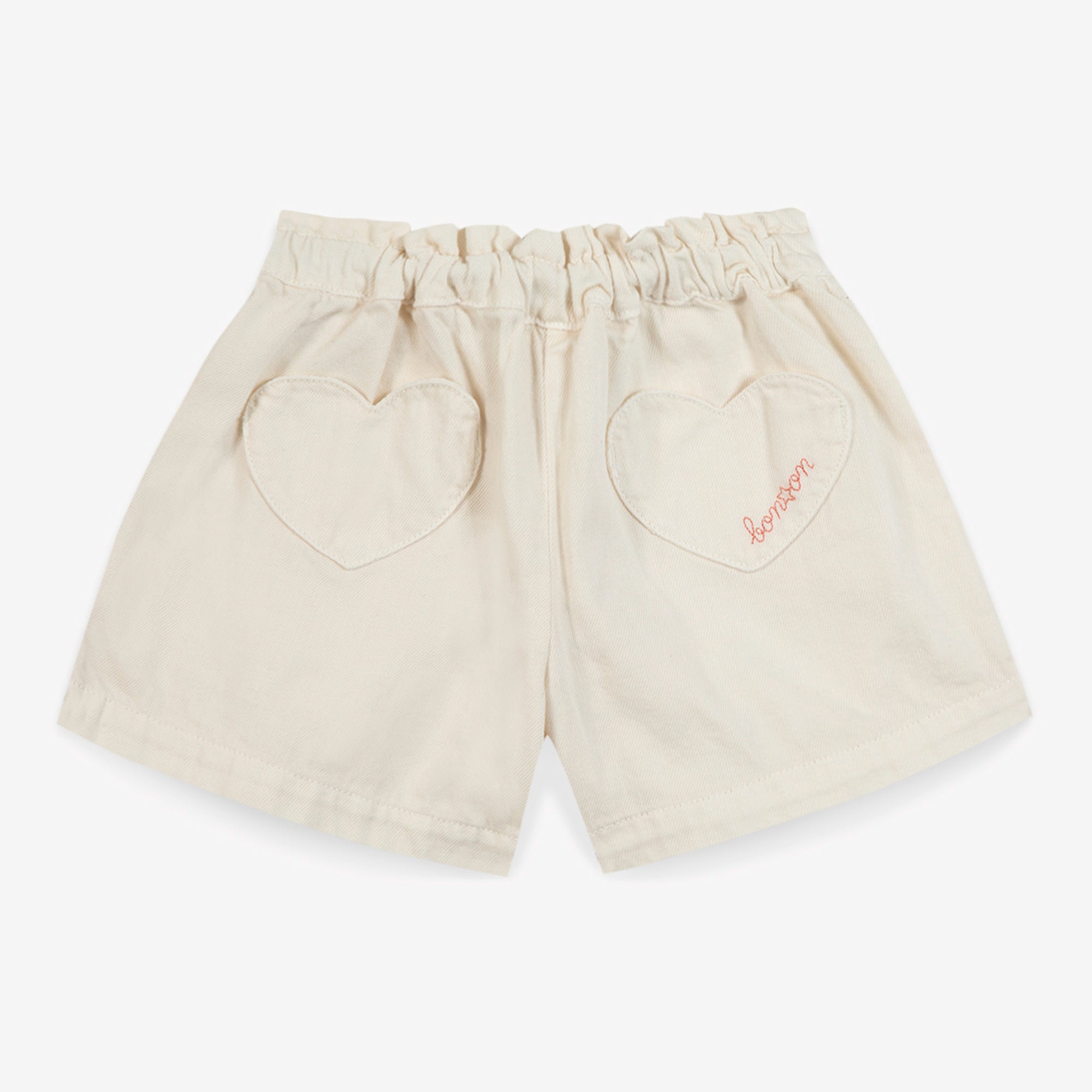 Girls White Cotton Shorts