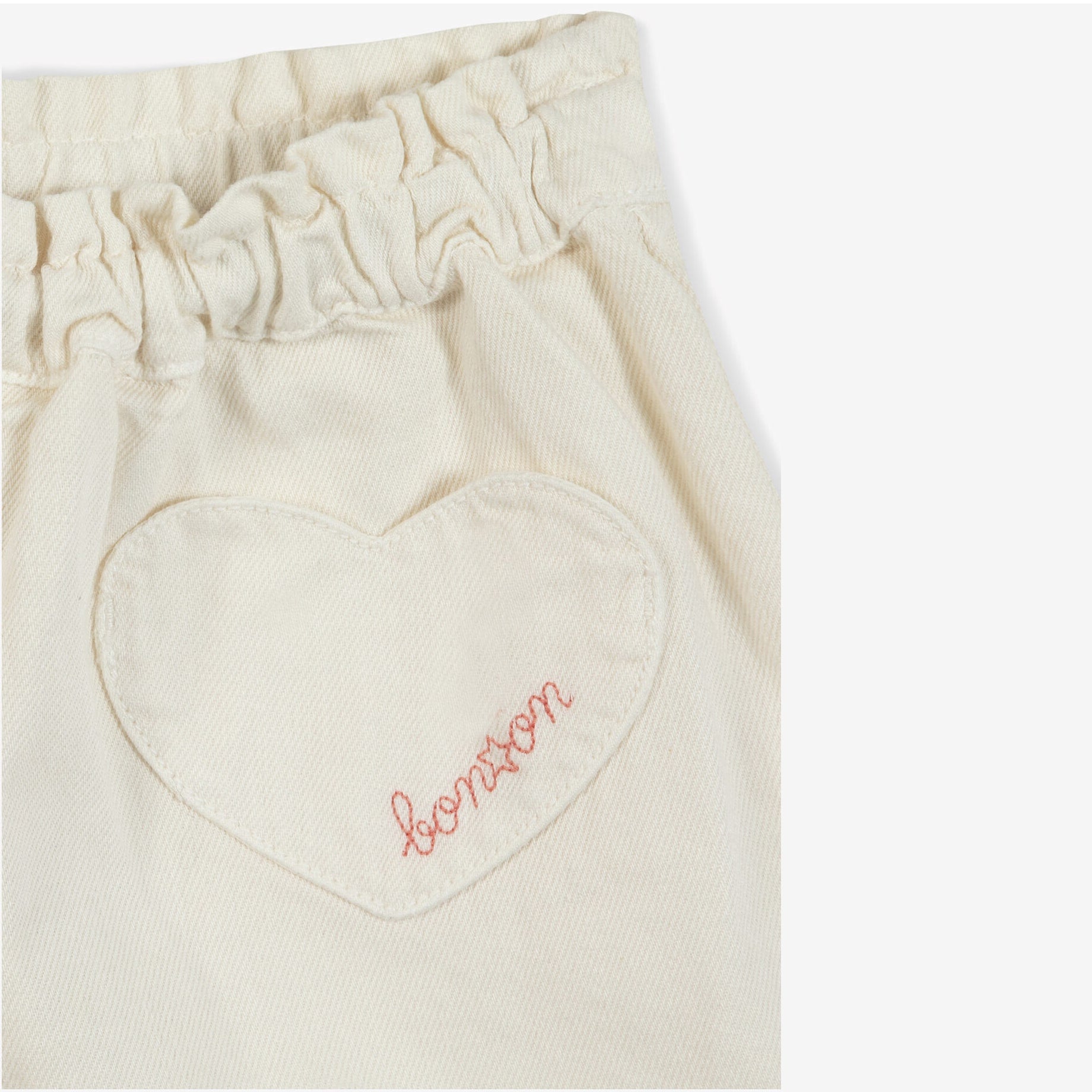 Girls White Cotton Shorts