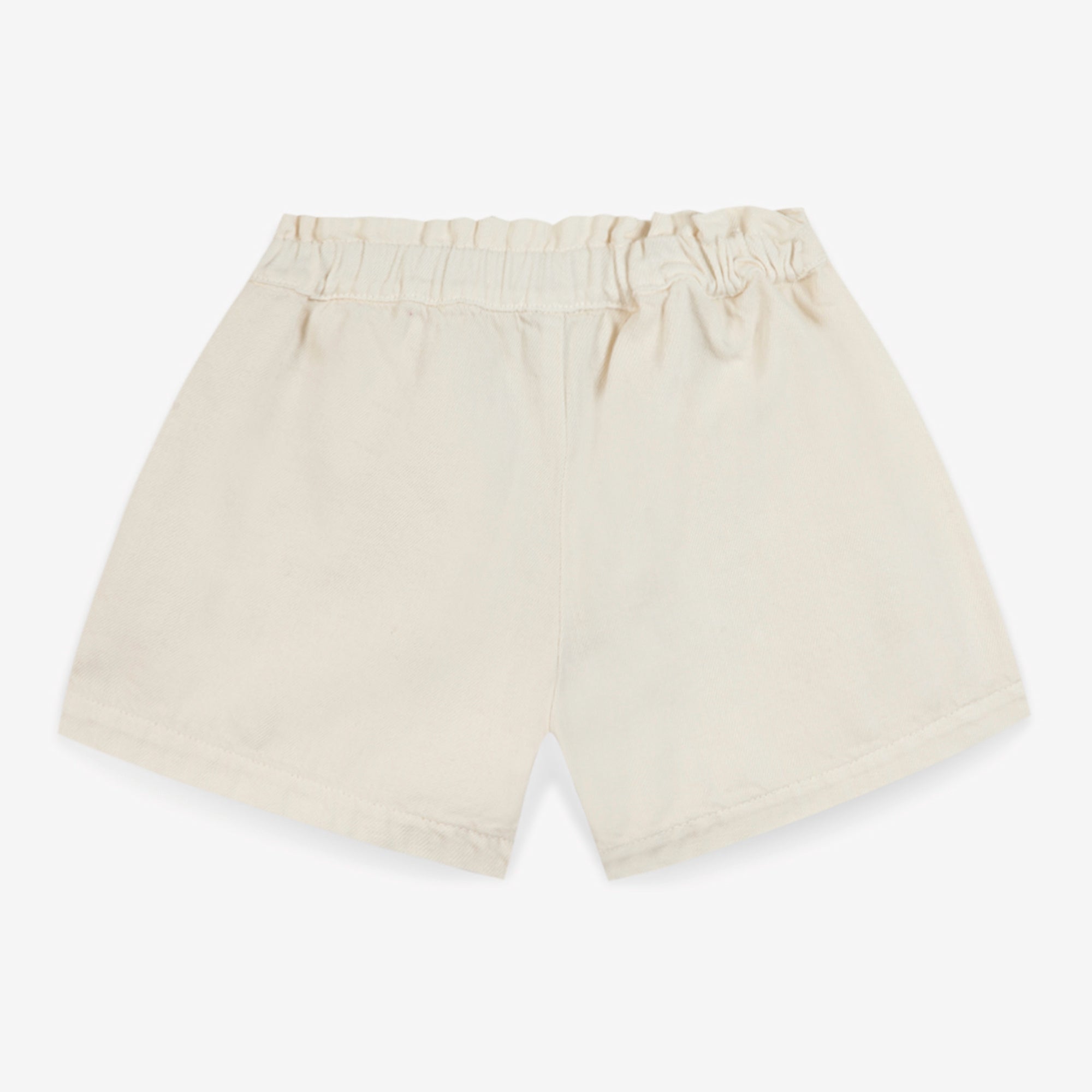 Girls White Cotton Shorts