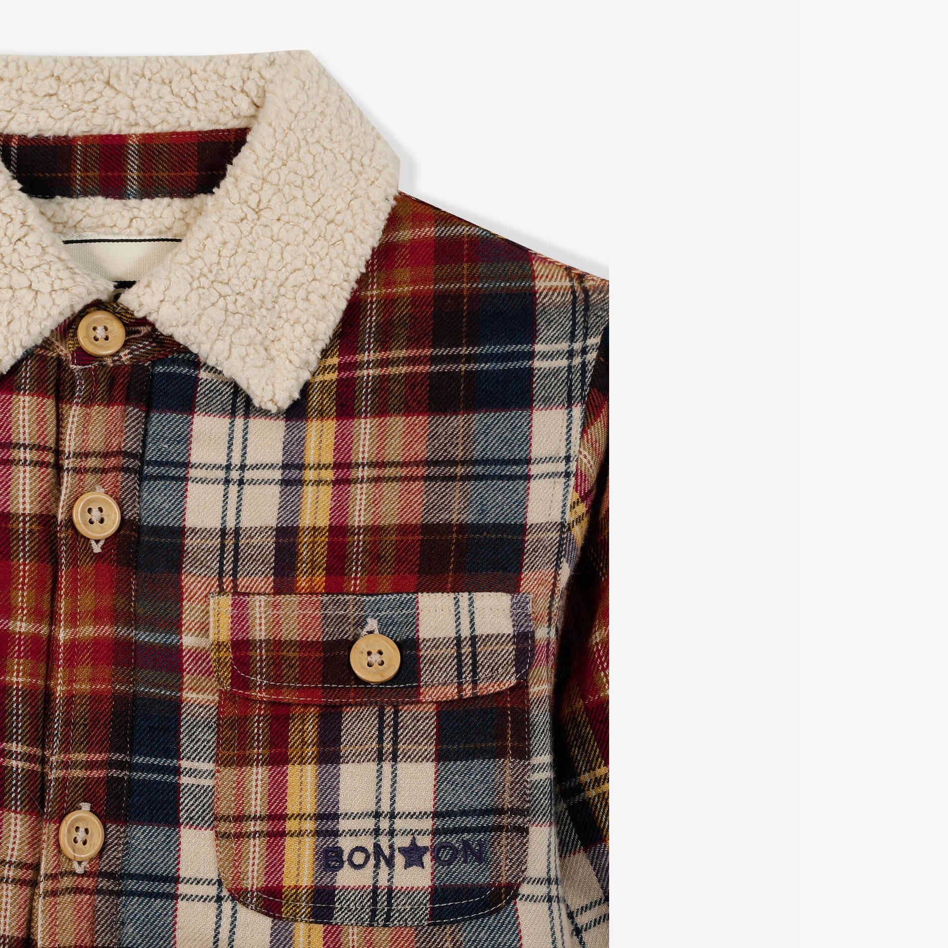 Boys Multicolor Check Cotton Coat