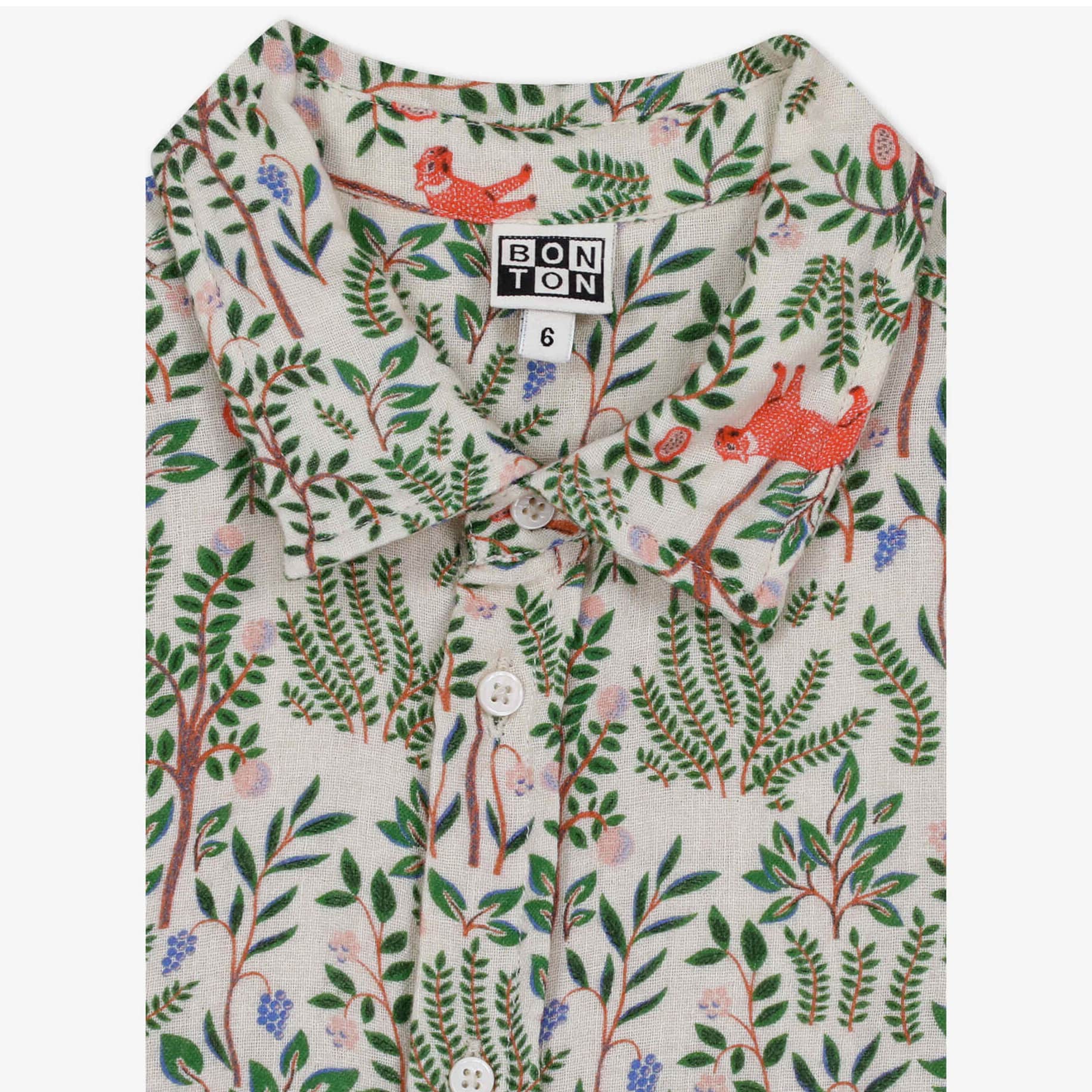 Boys Beige Printed Cotton Shirt