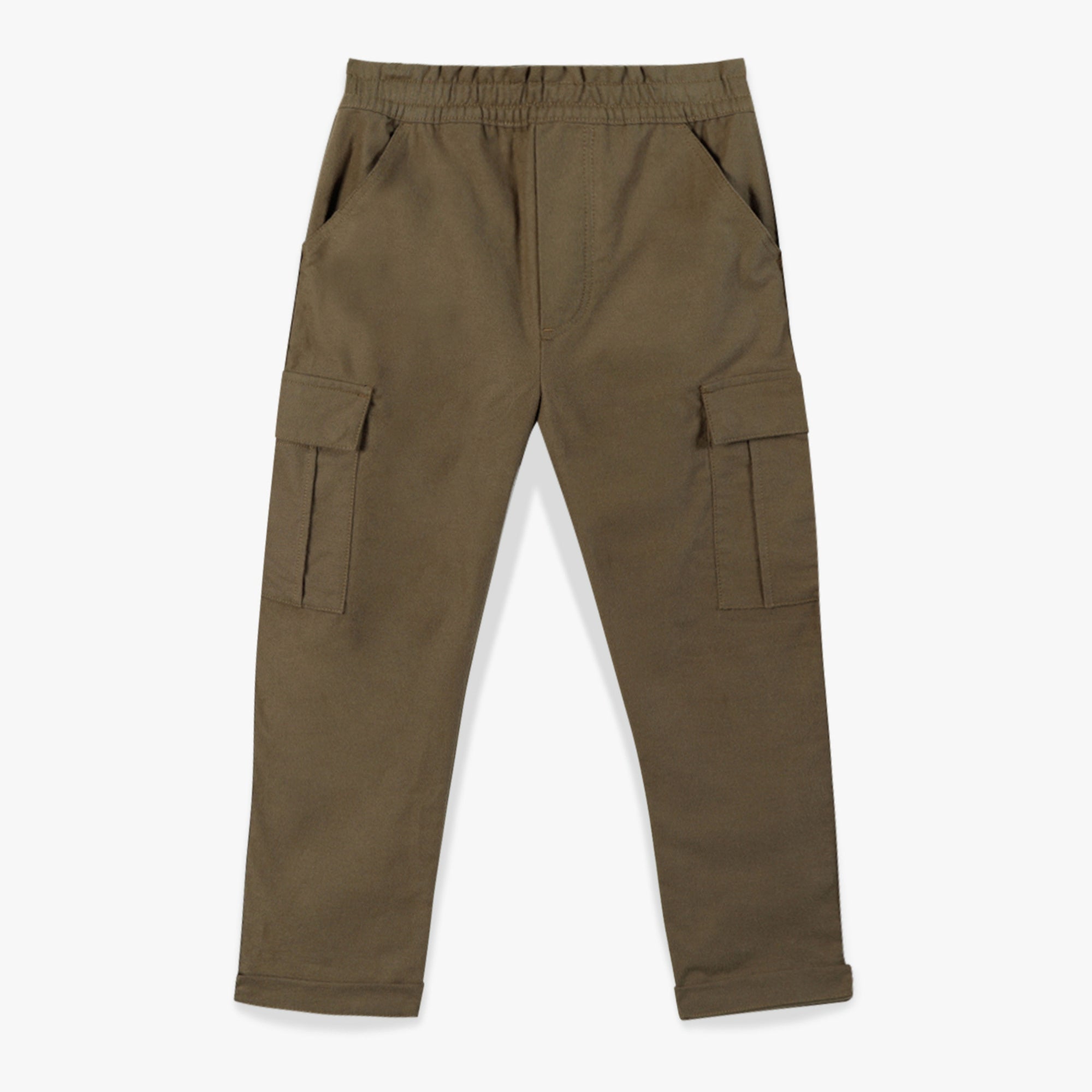 Boys Army Green Cotton Trousers