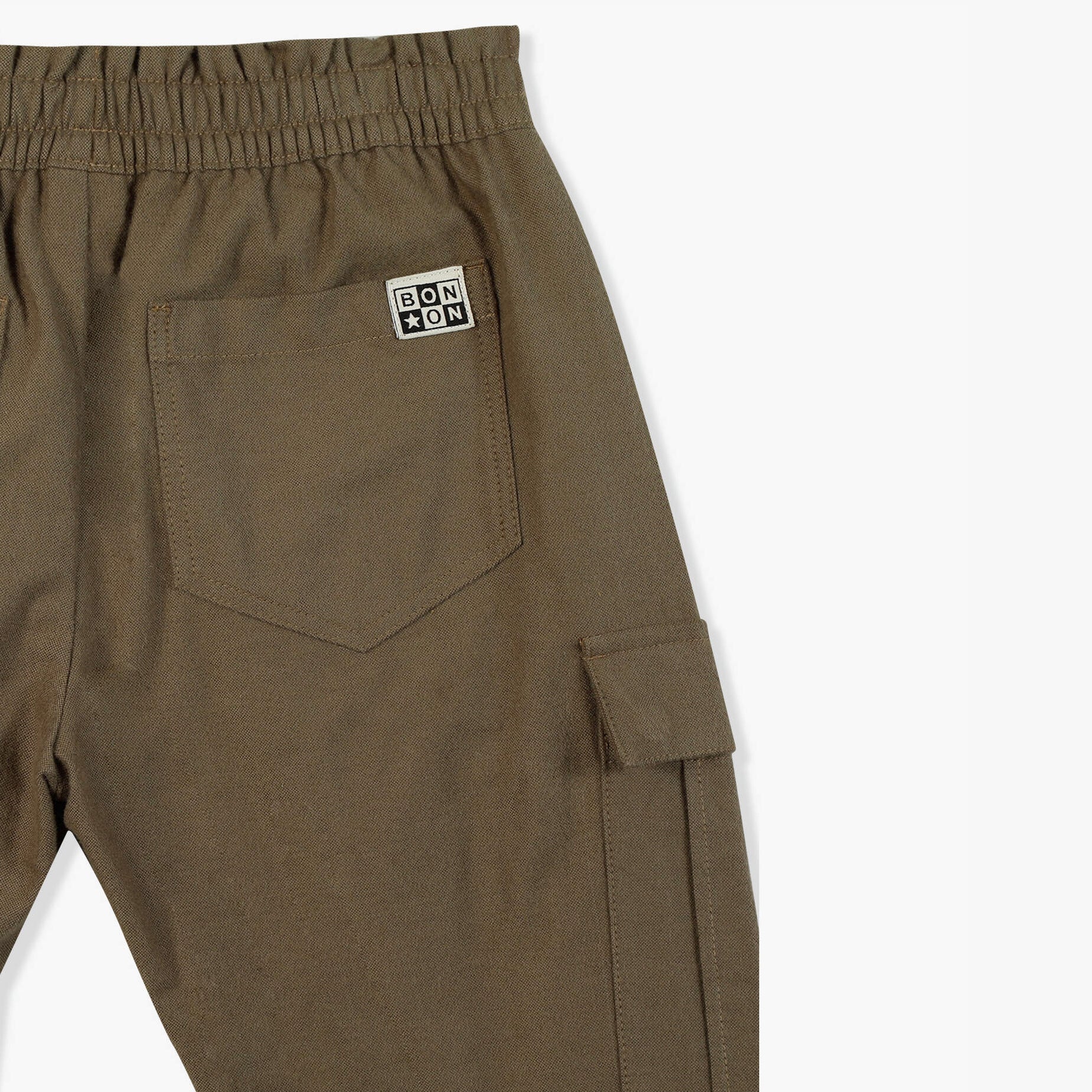 Boys Army Green Cotton Trousers