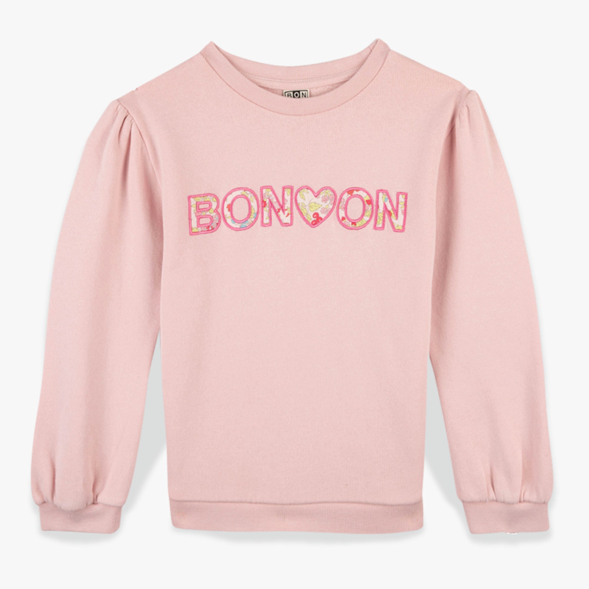 Girls Pink Embroidered Cotton Sweatshirt