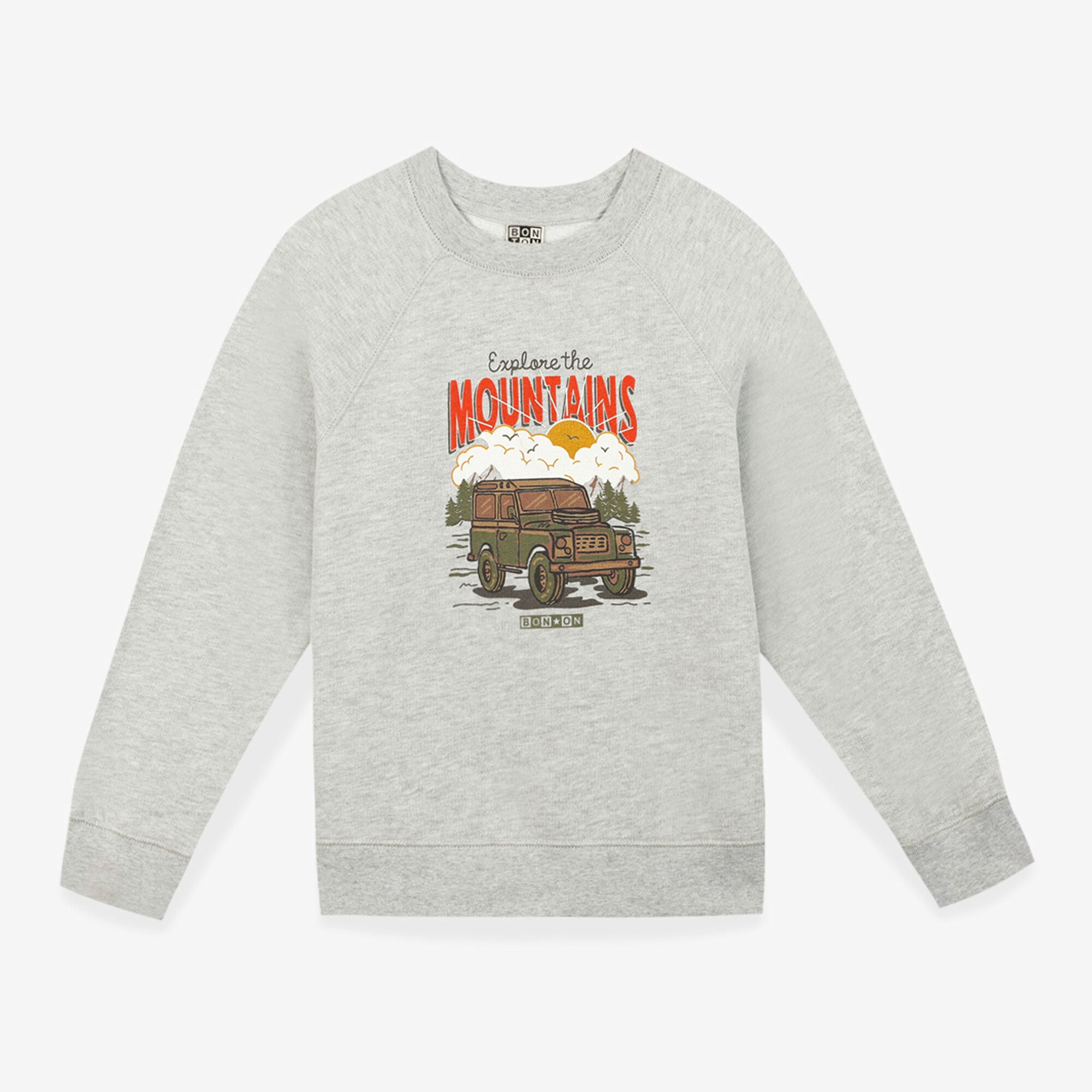 Boys & Girls Grey Printed Cotton Sweatshirt