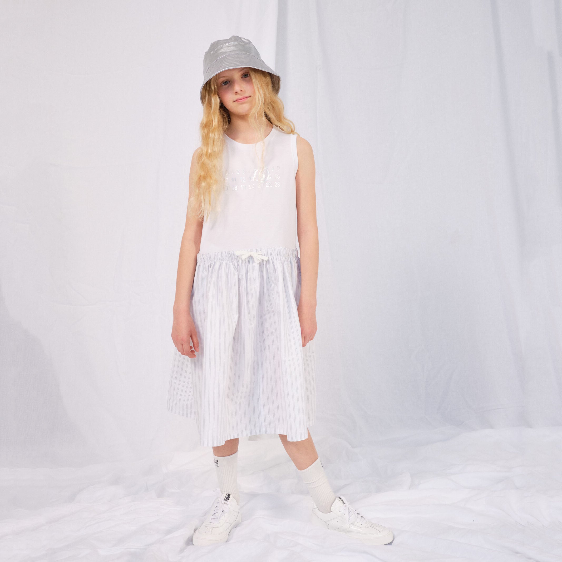 Boys & Girls Silver Logo Bucket Hat