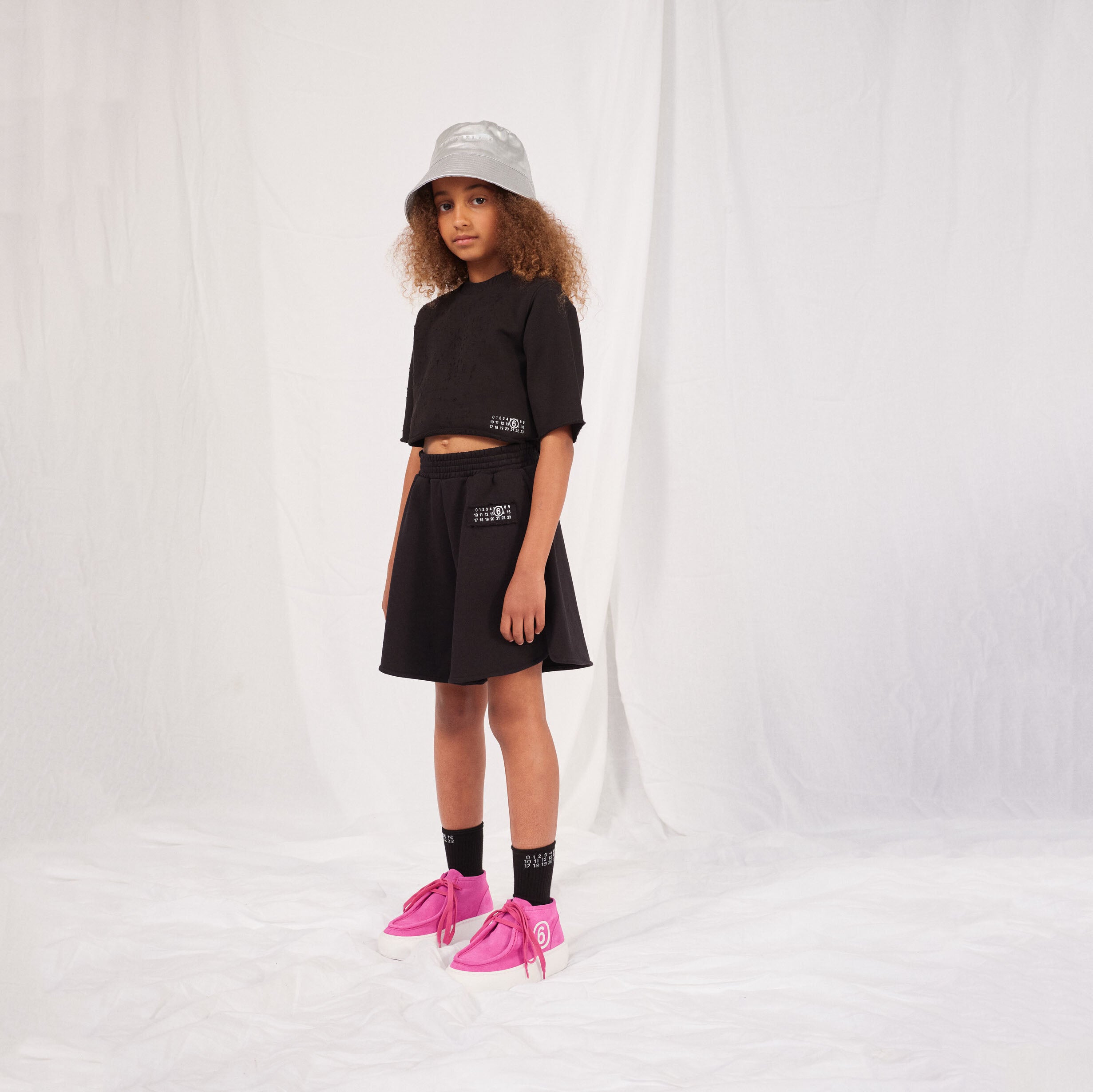 Boys & Girls Black Logo Cotton Shorts