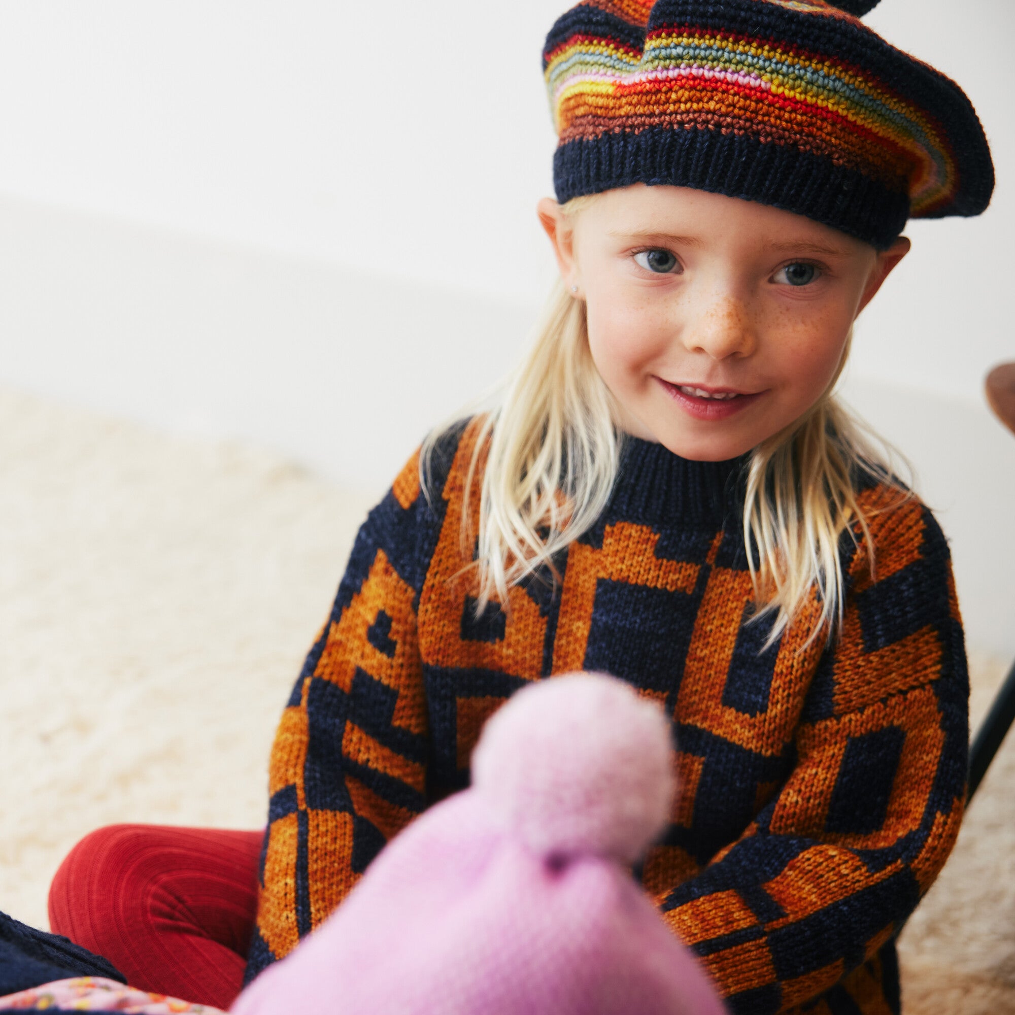 Boys & Girls Multicolor Wool Hat