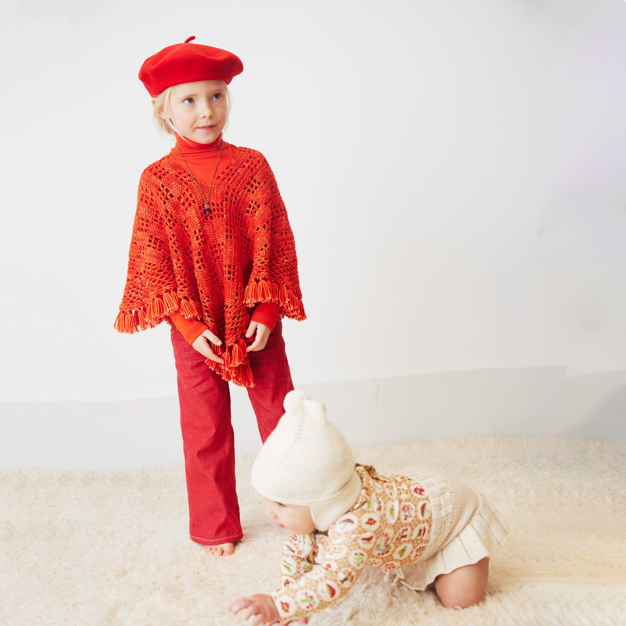 Boys & Girls Red Denim Trousers