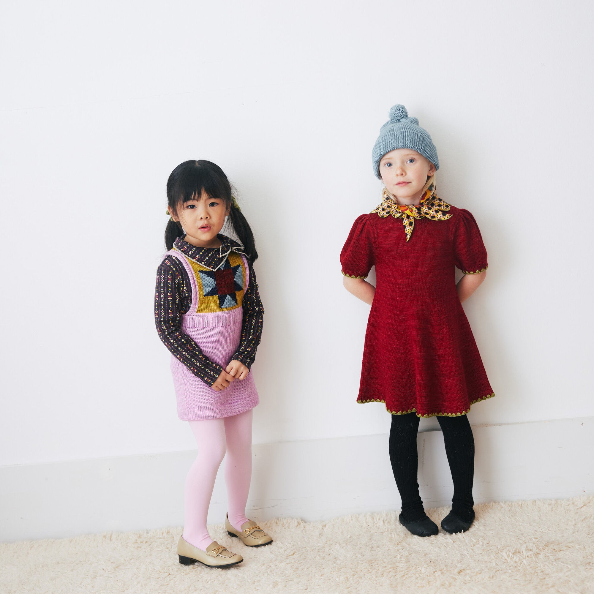 Girls Pink Lilac Wool Dress